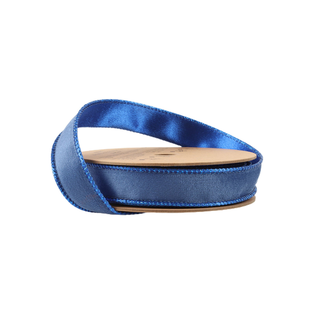 1 Inch 10 Yard Electric Blue Reversible Wired Classic Velvet Ribbon on Spool