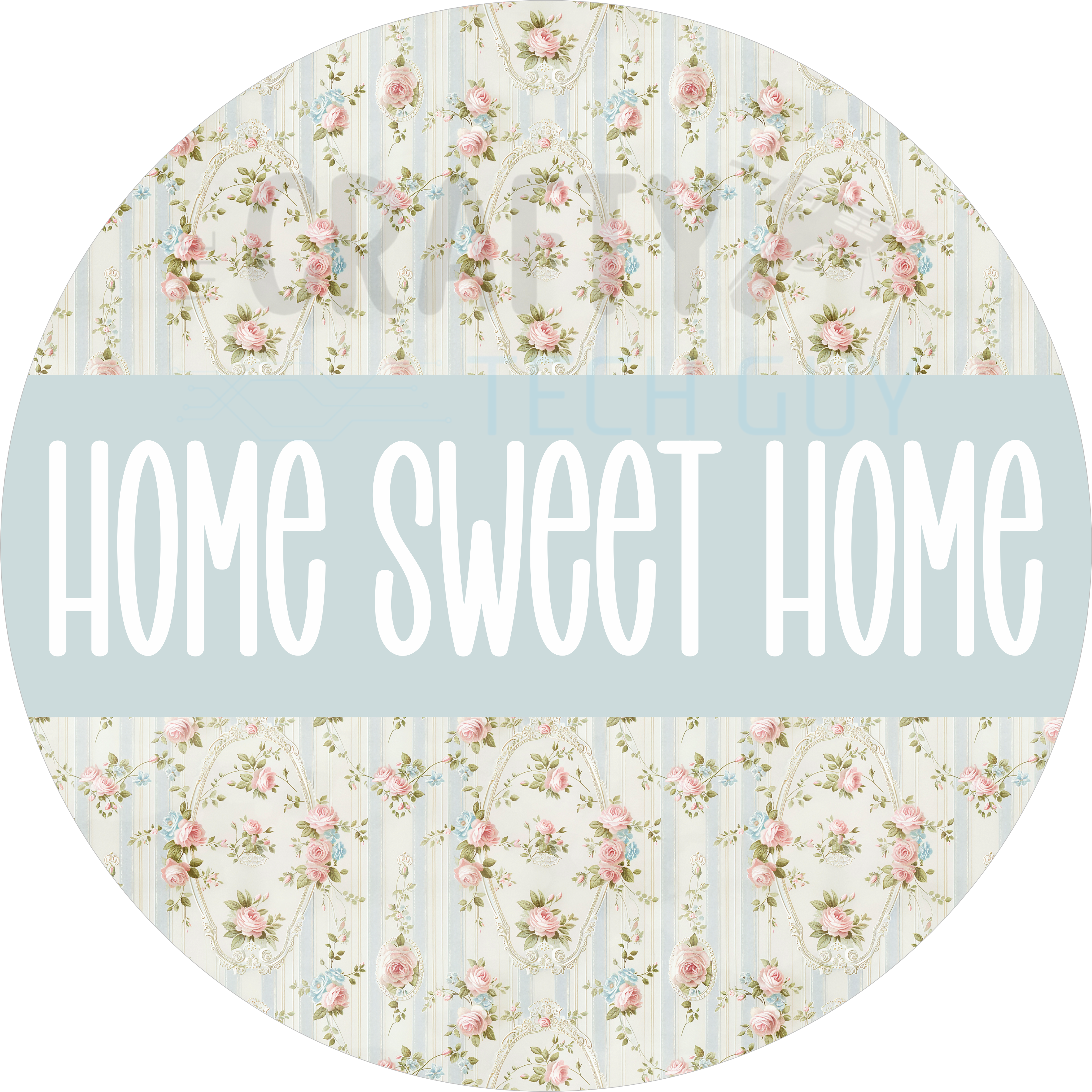 Shabby Chic Floral Home Sweet Home Wreath Sign