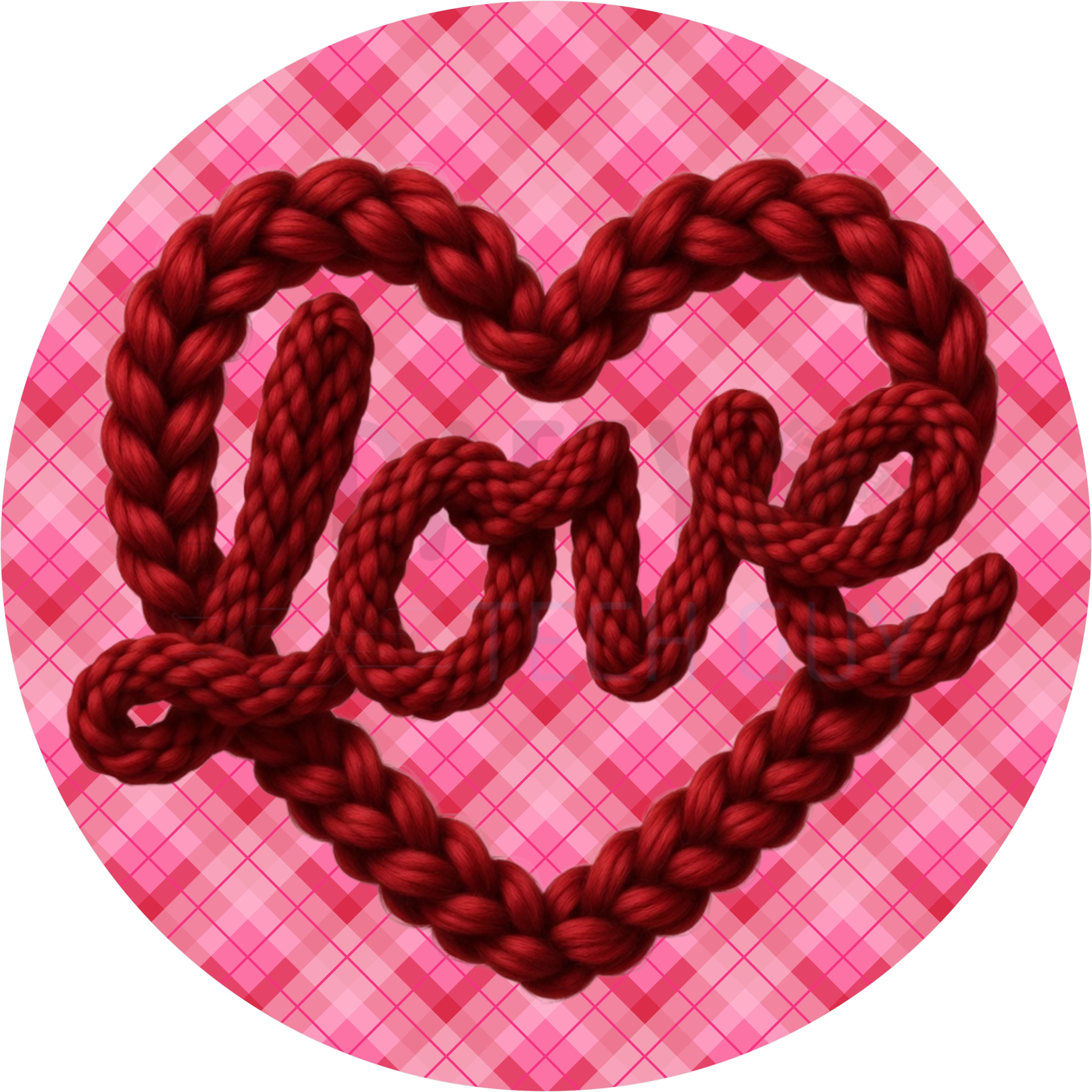 Braided Yarn LOVE Valentine Wreath Sign