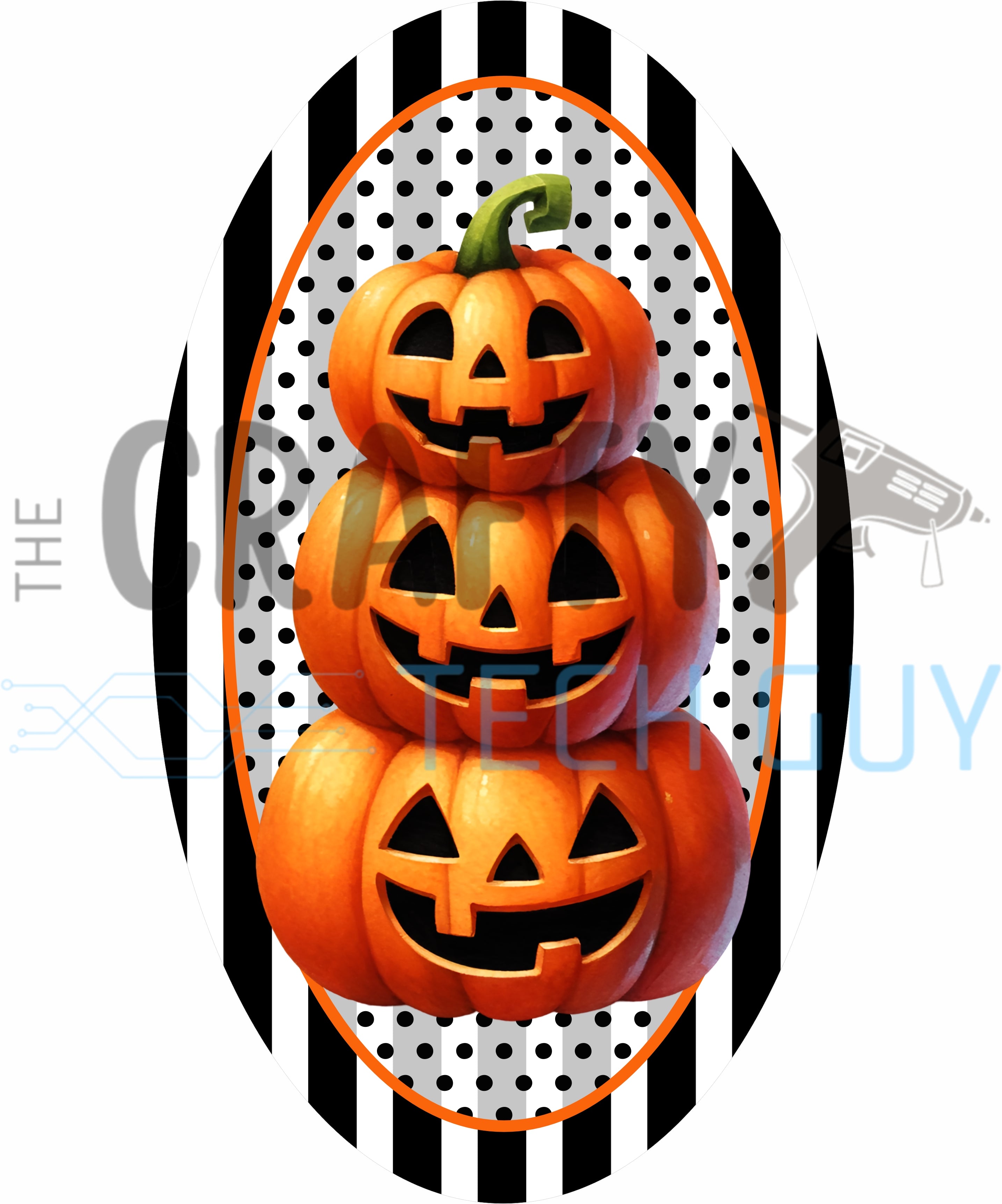 Halloween Stacked Jack O Lanterns Halloween Oval Wreath Sign