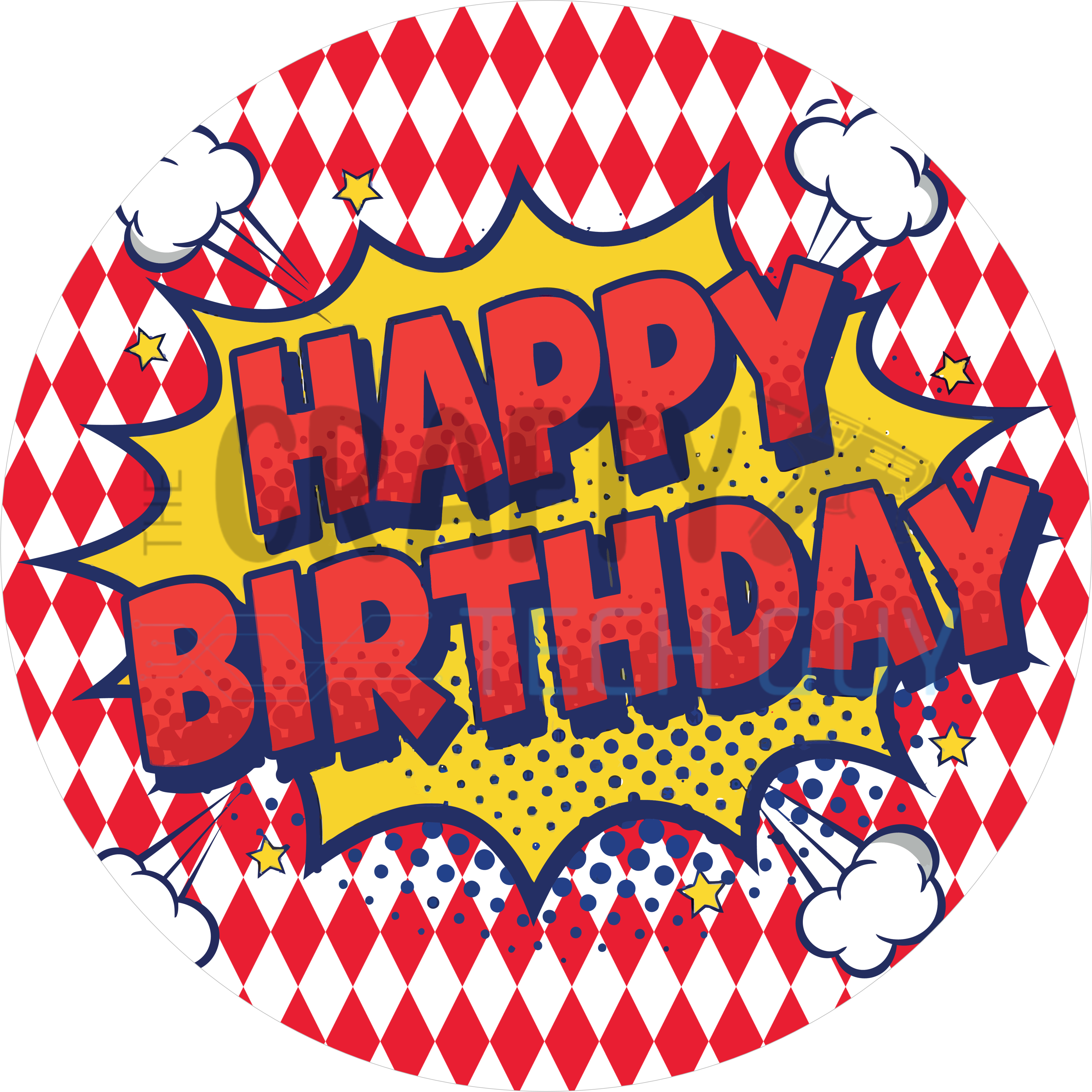 Happy Birthday Door Sign – Comic Style Pop Art Party Decor for Celebrations & Events
