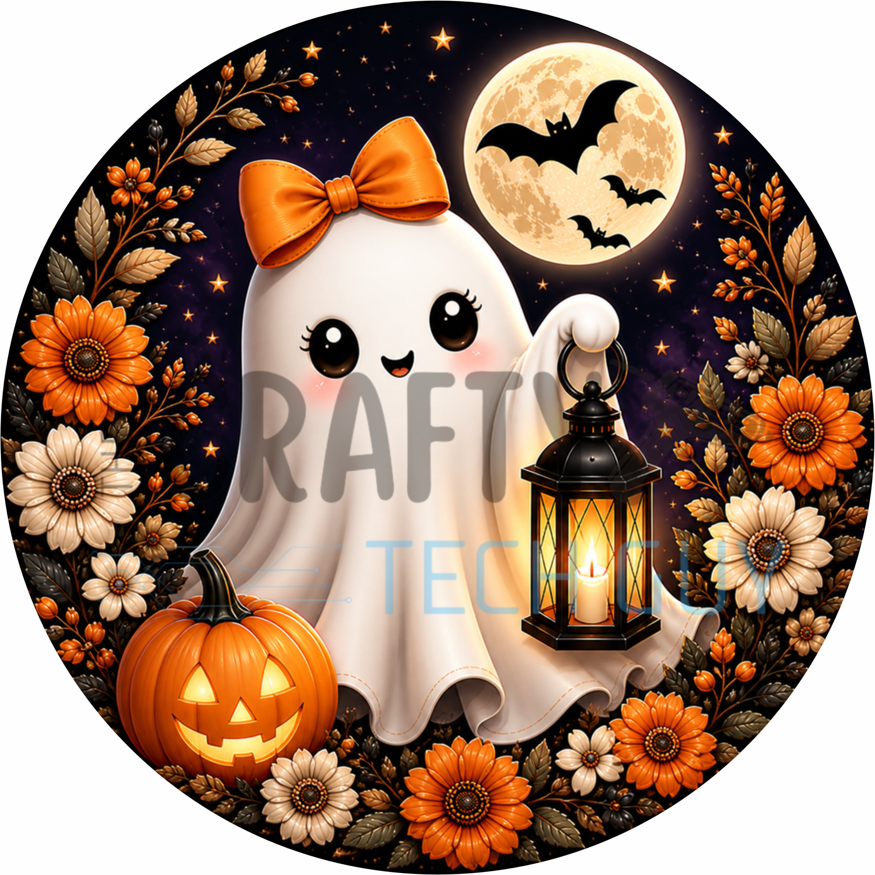 Letrero fantasma de cuadros vichy rosas con piruleta y lazos: una bonita decoración de pared para Halloween.