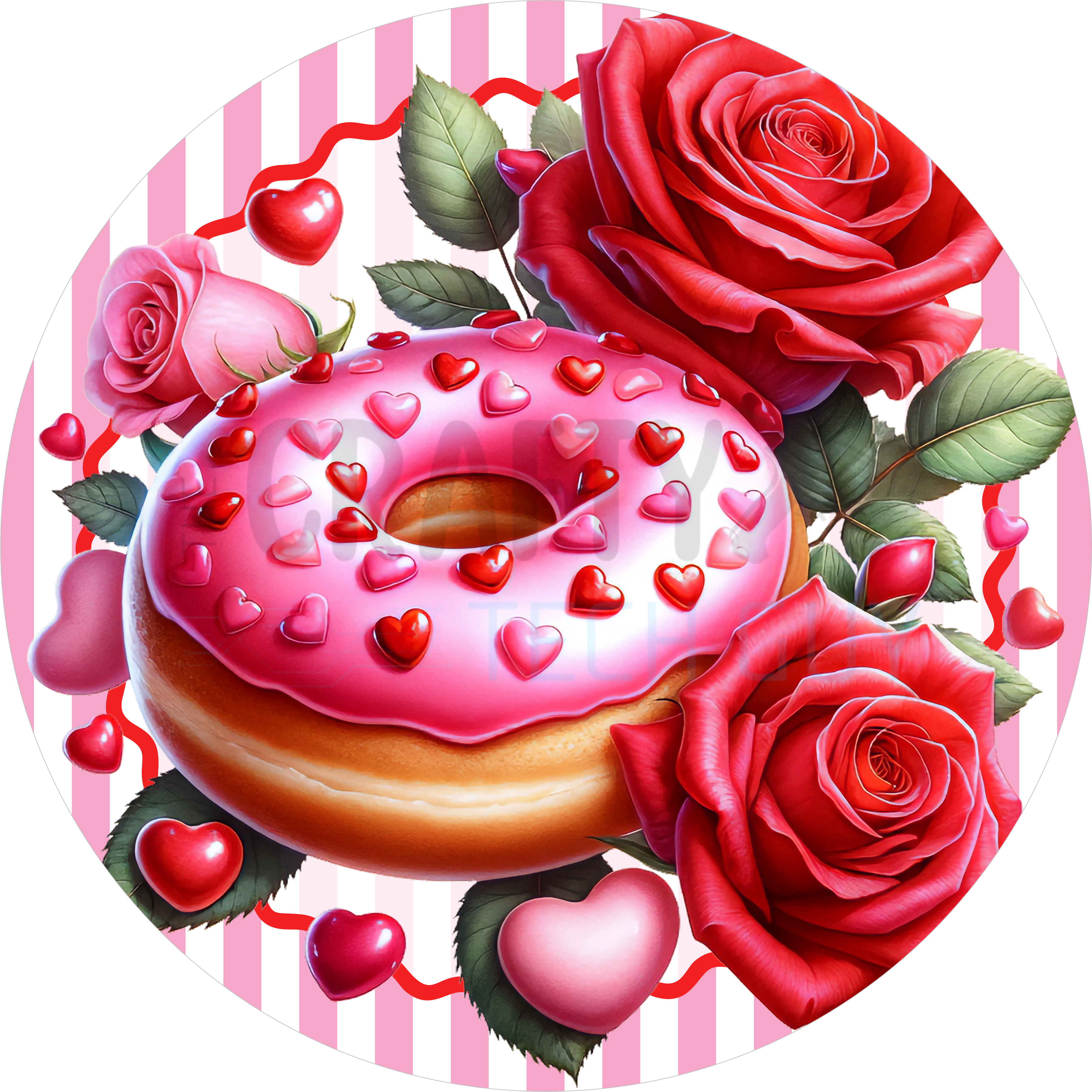Valentine Donut Pink Heart Sign