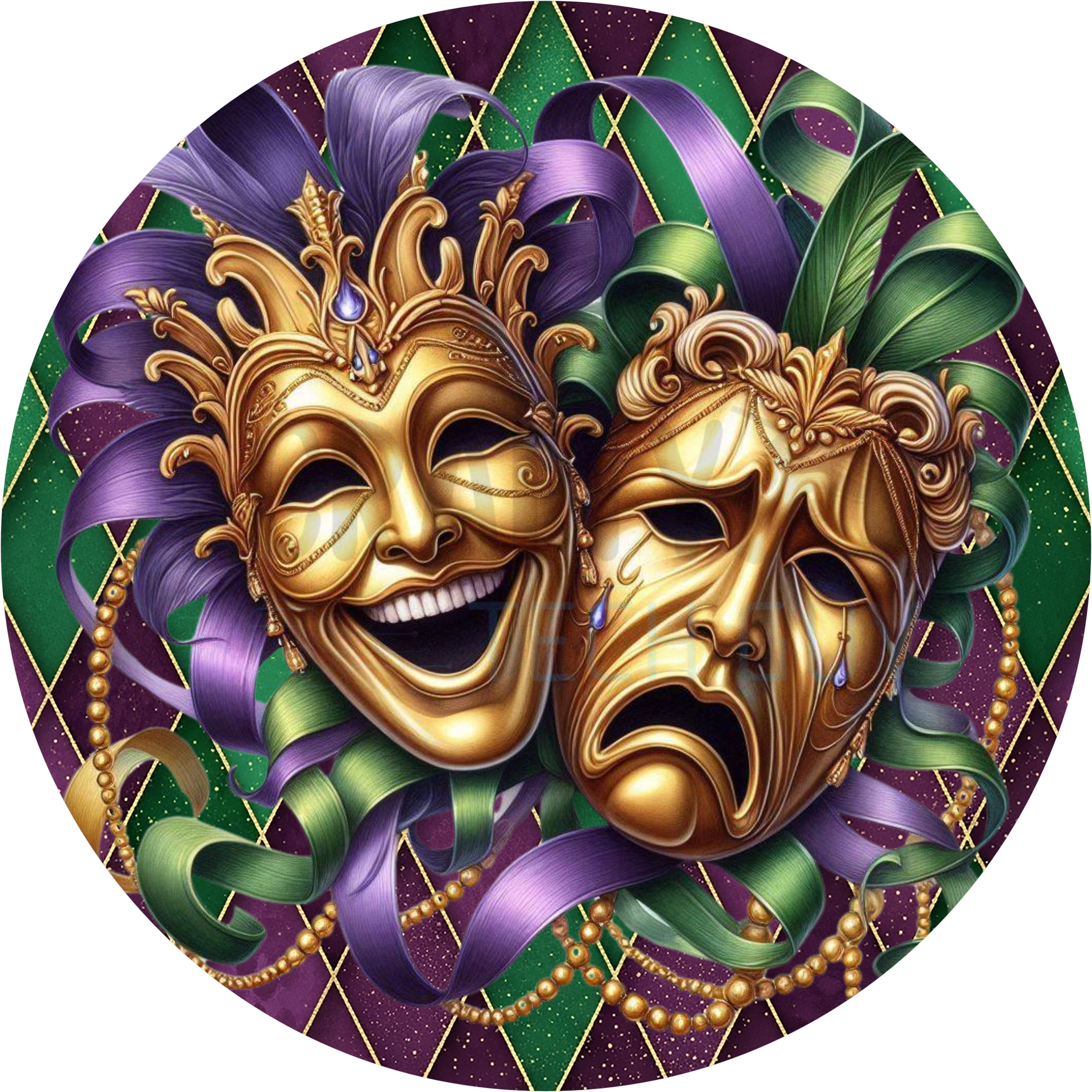 Mardi Gras Comedy & Tragedy Mask Sign