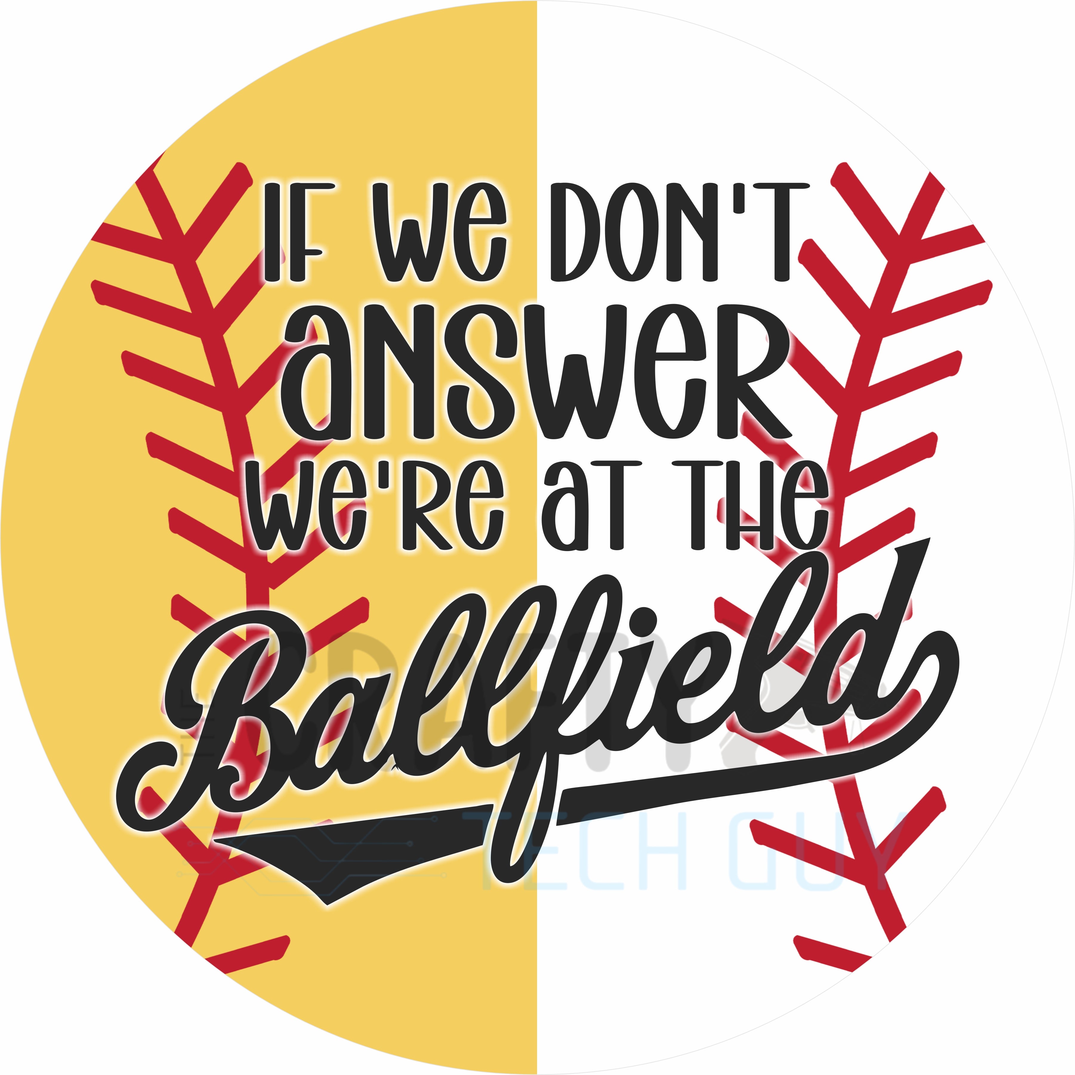 Ballfield Baseball Funny Round Wreath Sign