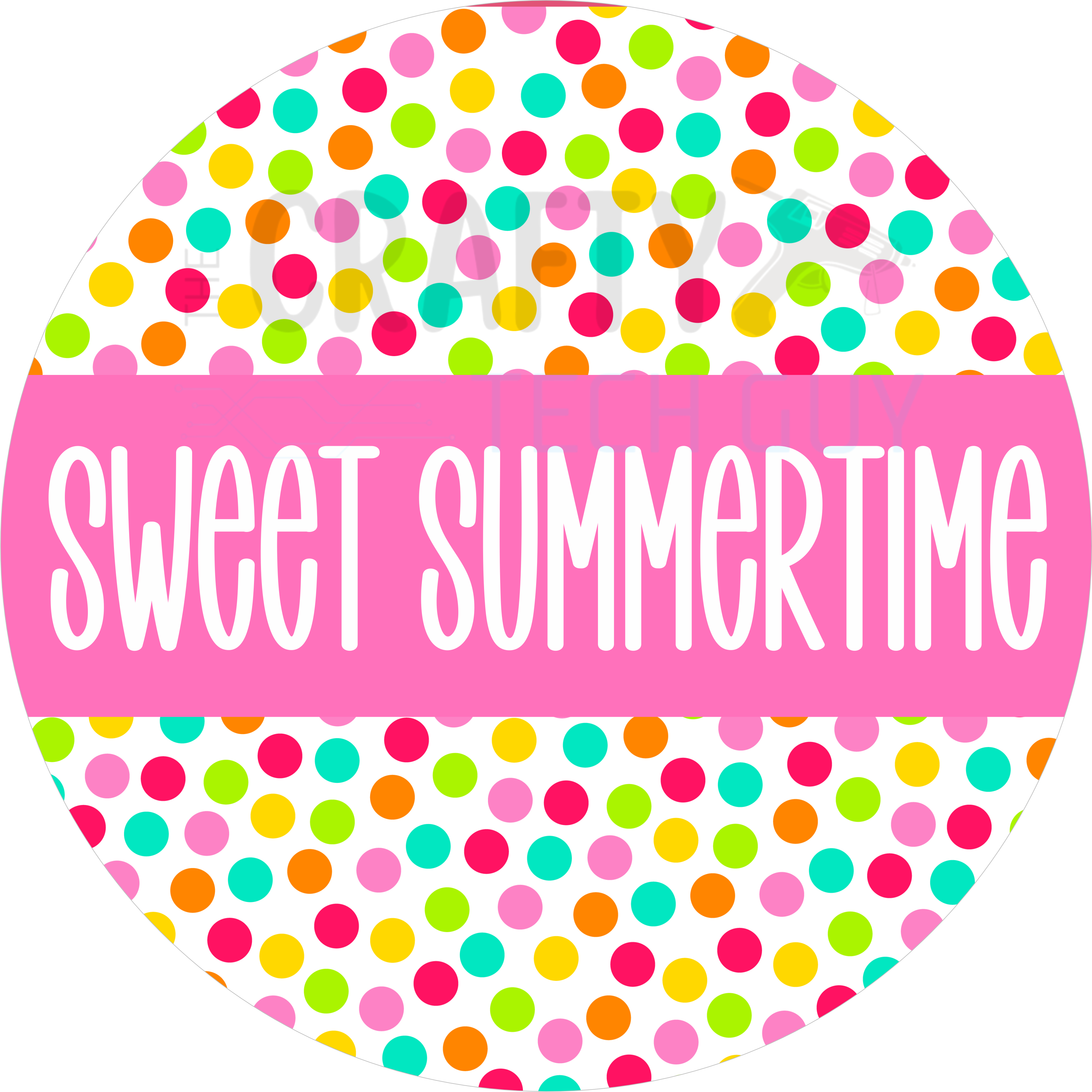 Sweet Summertime Polka Dot Door Sign