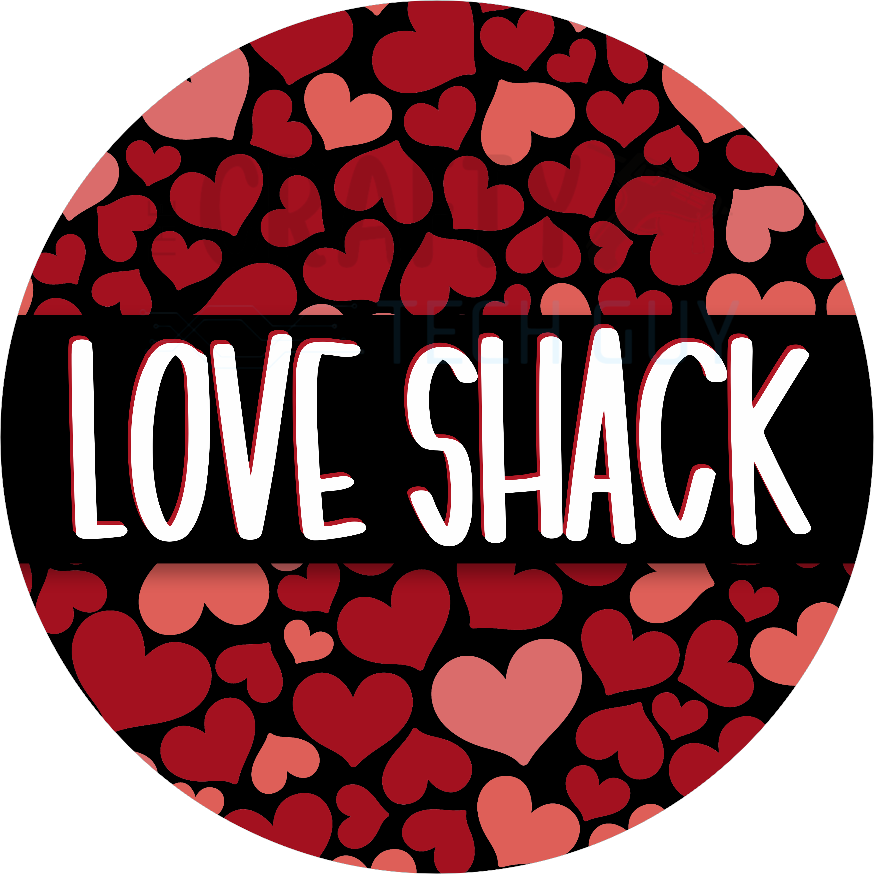 Love Shack Valentine Round Wreath Sign