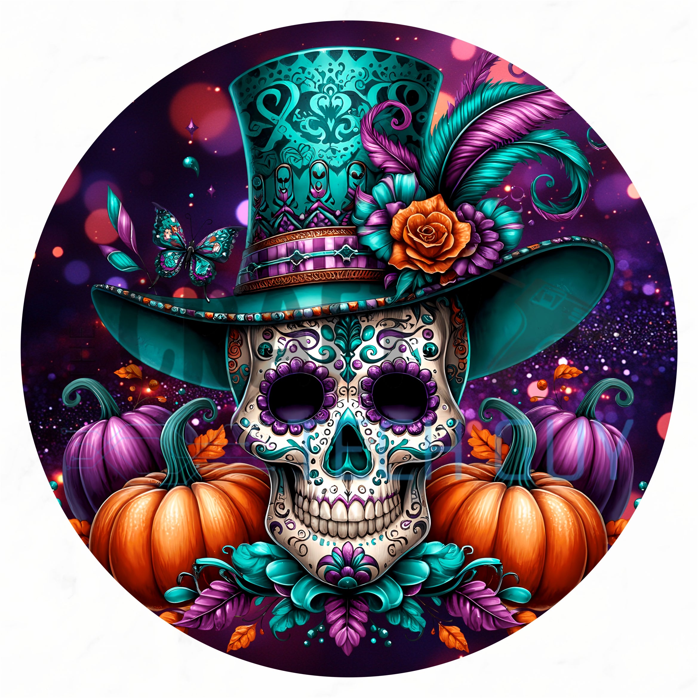Letrero fantasma de cuadros vichy rosas con piruleta y lazos: una bonita decoración de pared para Halloween.