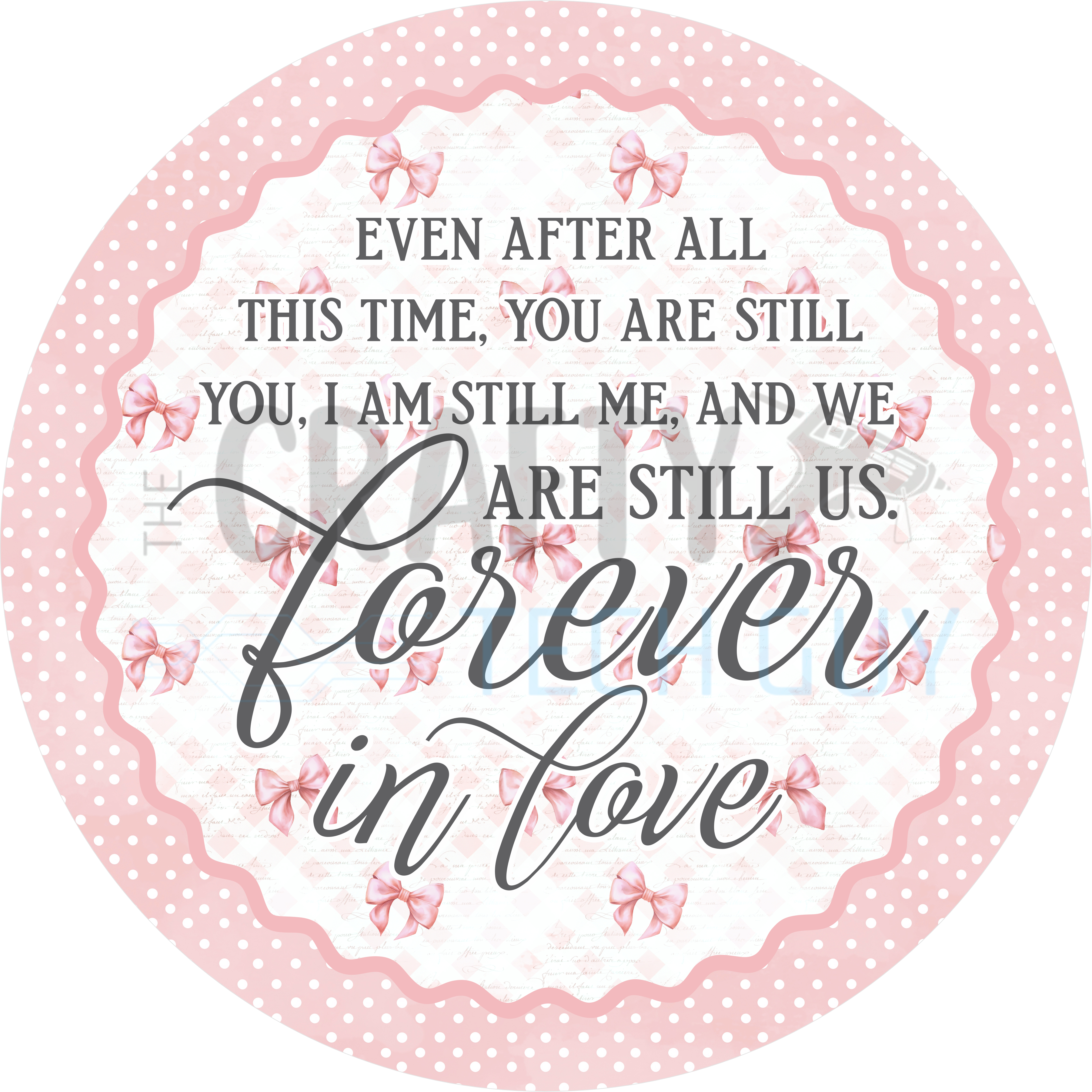 Forever in Love Door Sign – Romantic Quote Decor with Pink Bows & Polka Dots for Weddings, Anniversaries & Home