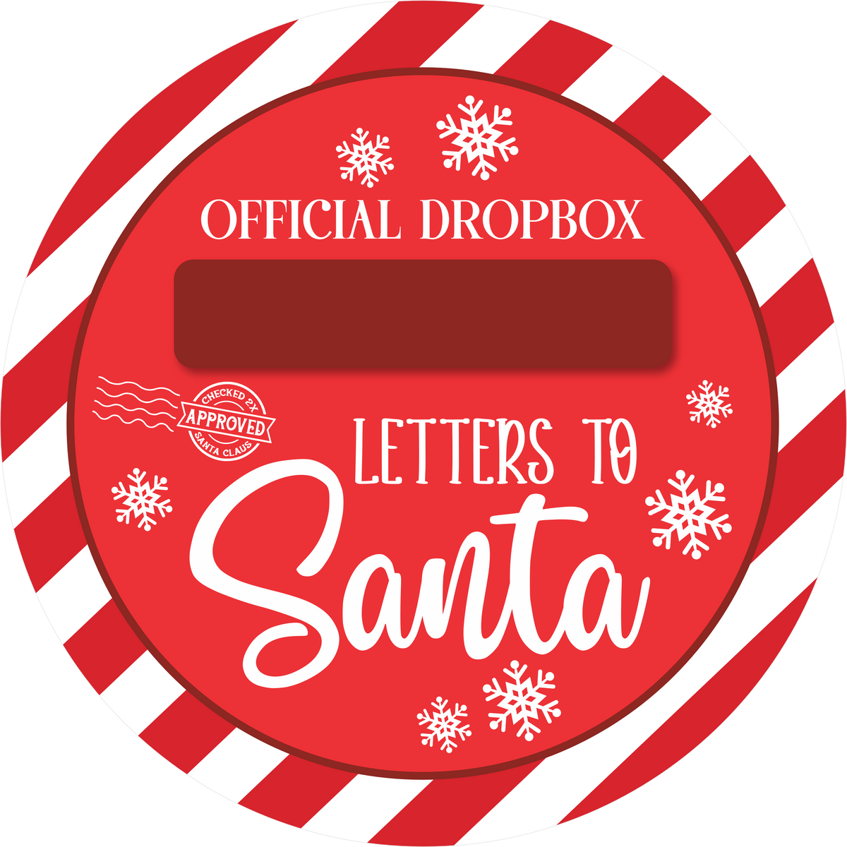 Letters to Santa Sign, Red Christmas Mailbox Decor, Official Santa Dro