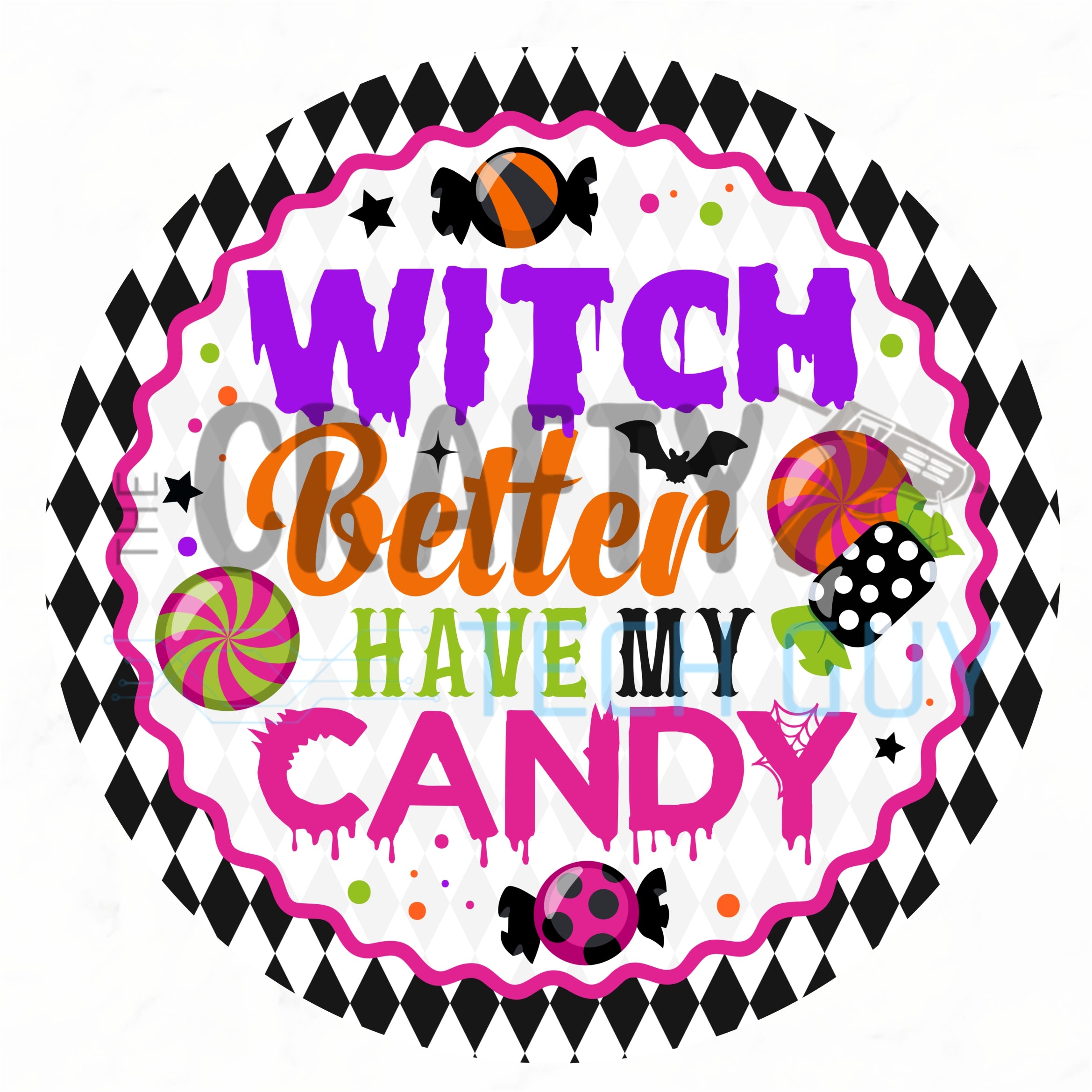 Letrero fantasma de cuadros vichy rosas con piruleta y lazos: una bonita decoración de pared para Halloween.
