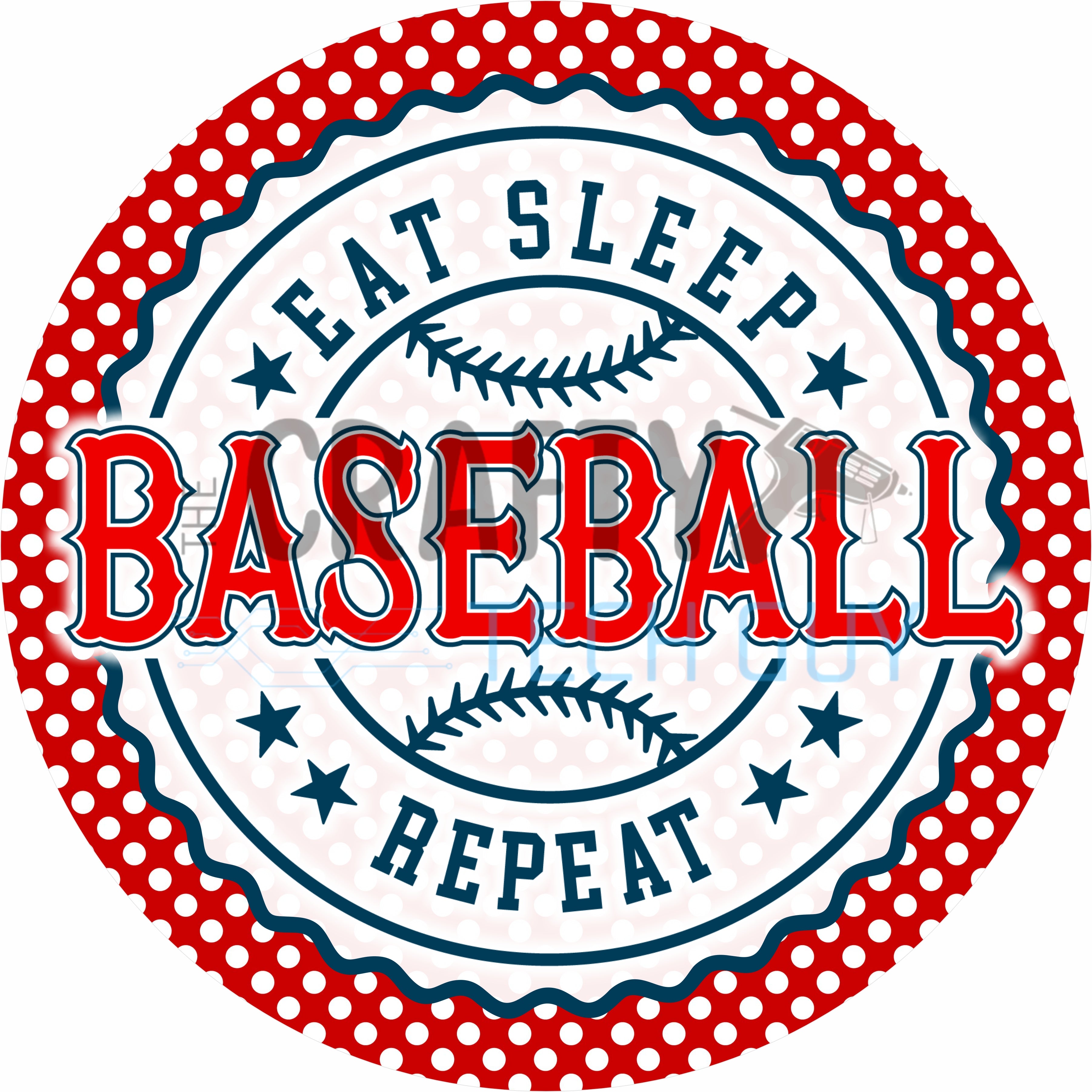 Eat Sleep Baseball Repeat Funny Baseball Round Wreath Sign