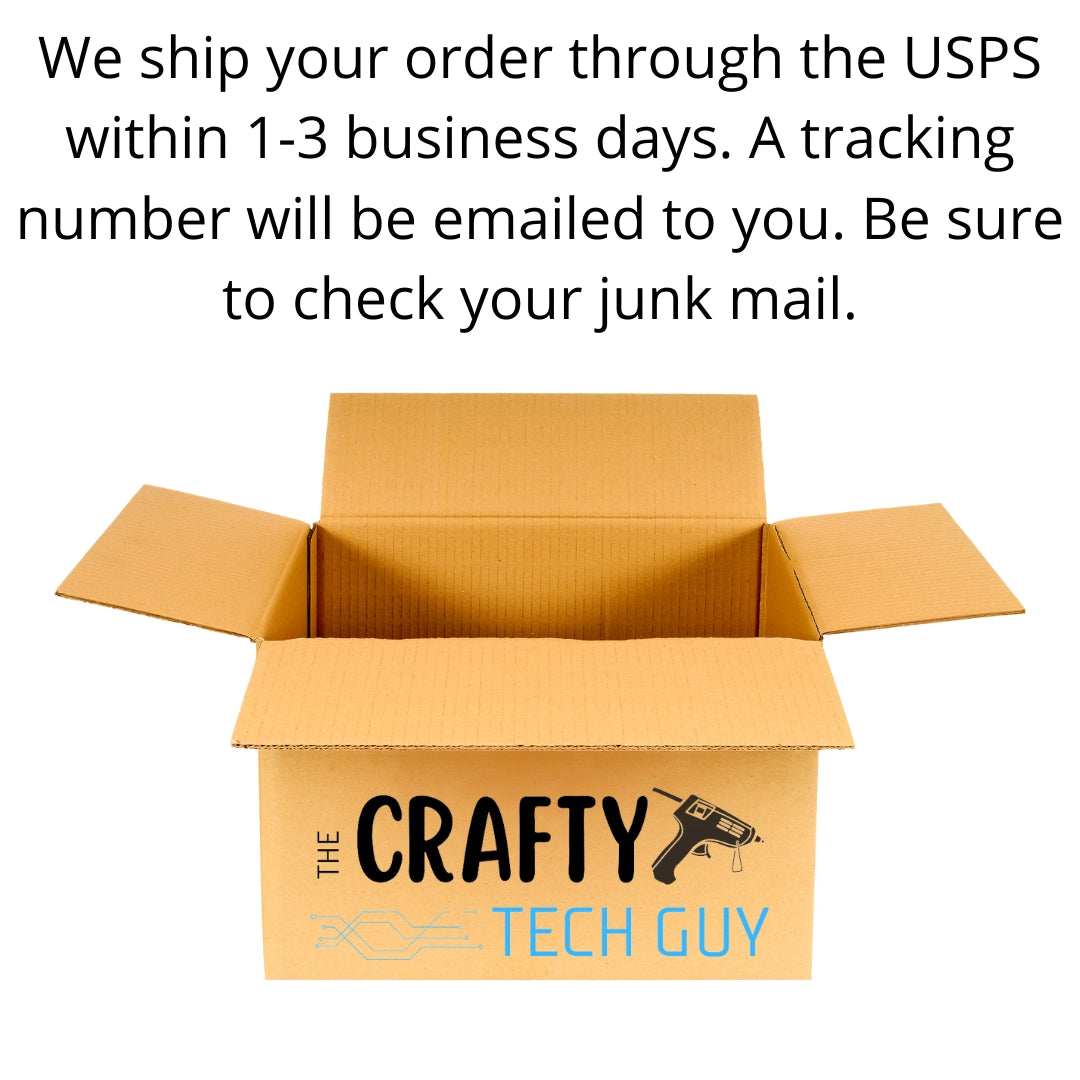 a cardboard box with the words, we ship your order through the upsp within