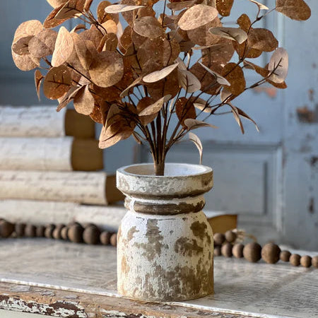 6 inch chippy paint whitwell pillar candle holder