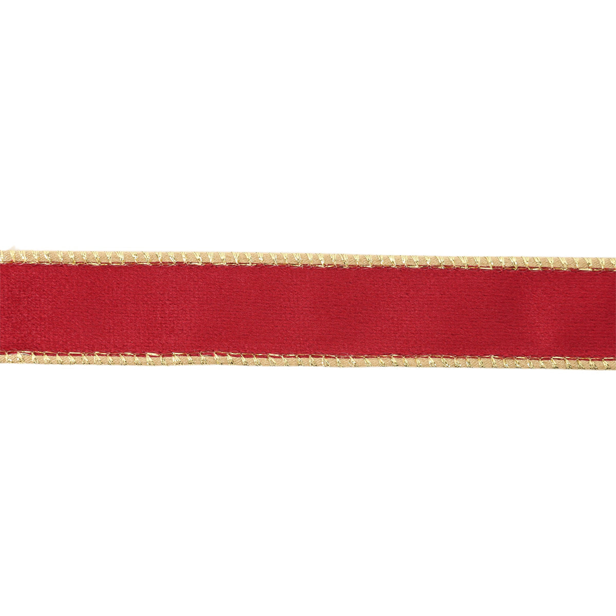 Deep Wine Burgundy Velvet Face and Gold Reverse on Narrow Wired Wreath Ribbon