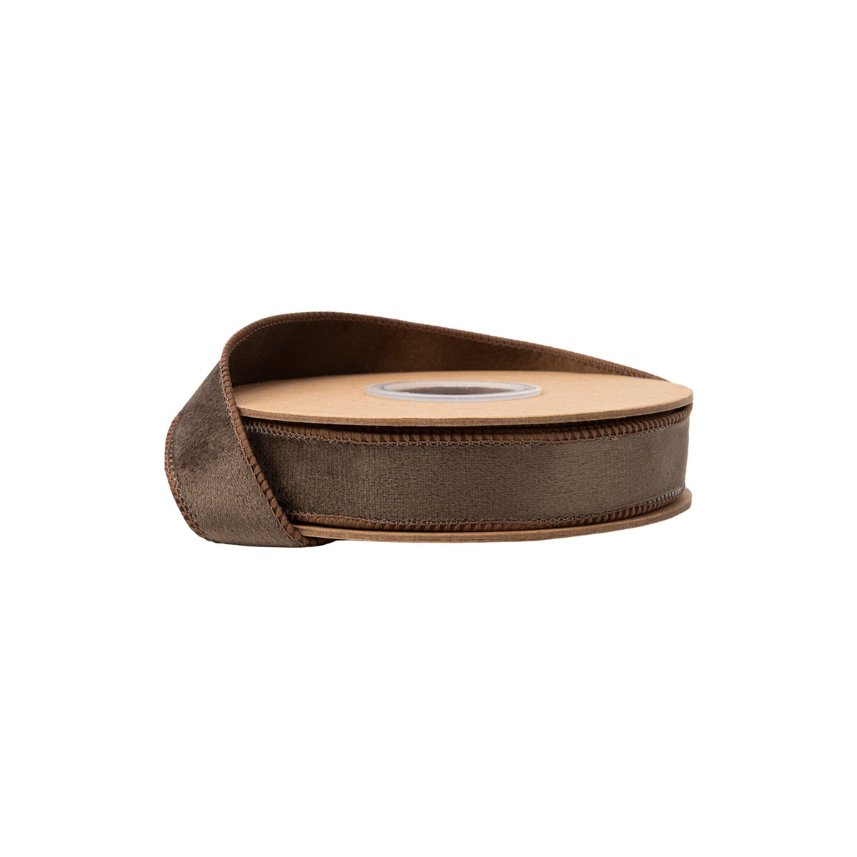 1 Inch 10 Yard Brown Reversible Wired Classic Velvet Ribbon on Spool