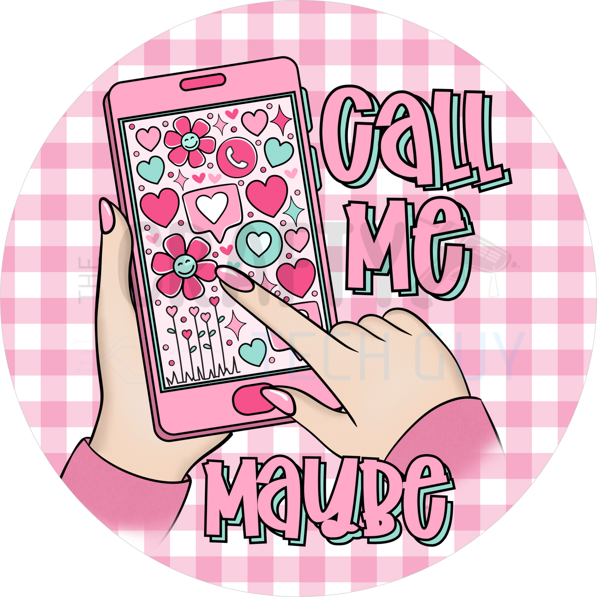 Call Me Maybe Pink Phone Valentine Wreath Sign