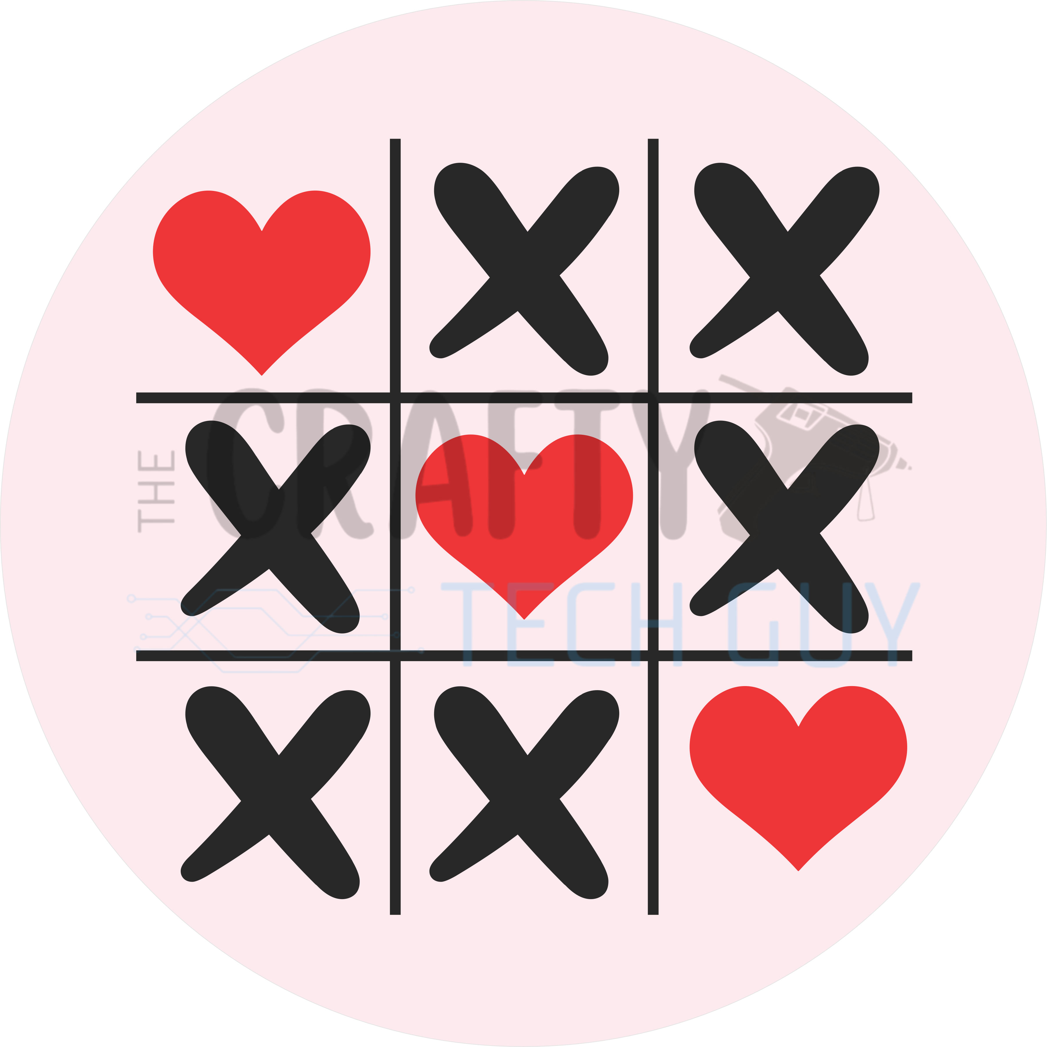 Valentine Tic Tac Toe Hearts Wreath Sign