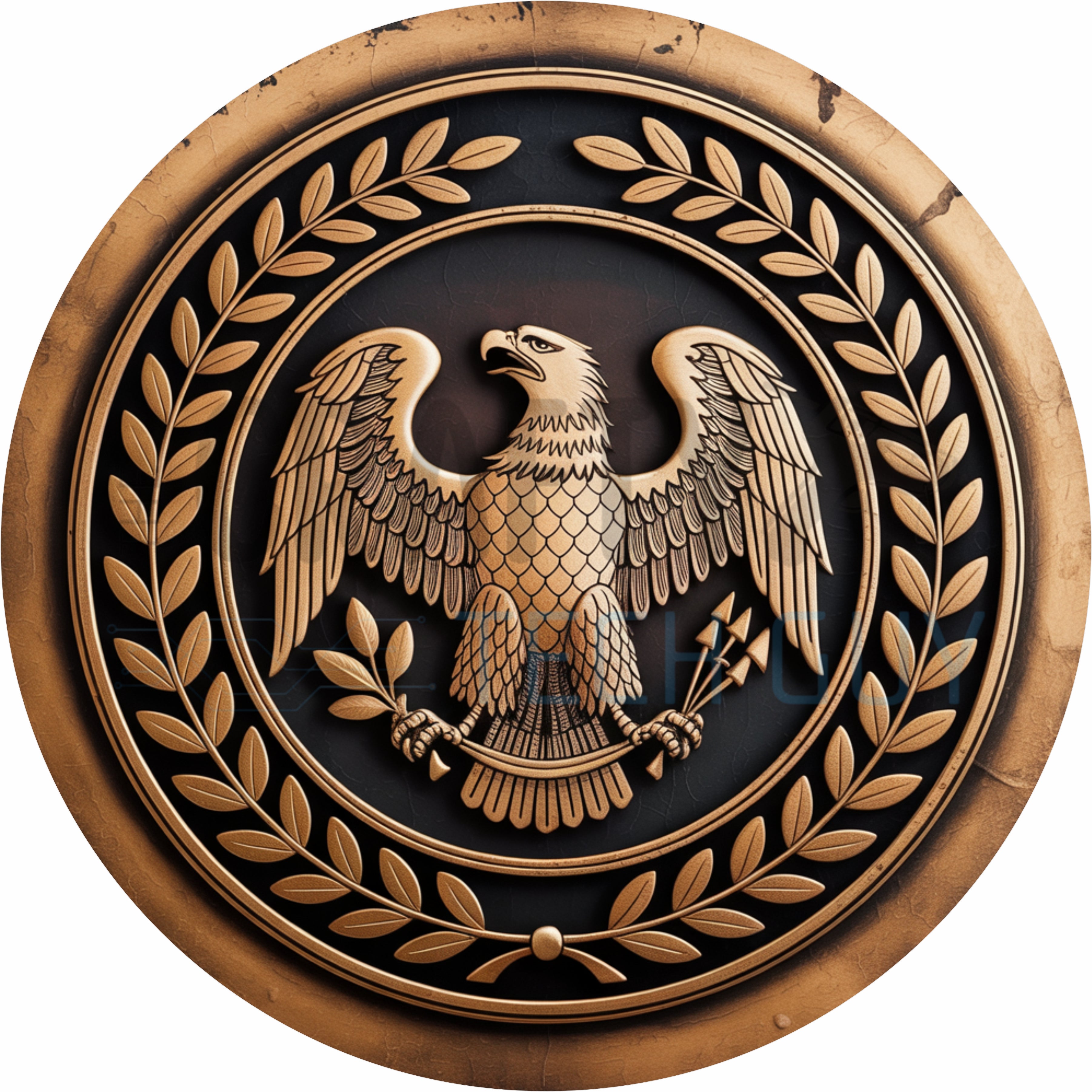 Patriotic Eagle Seal Americana Vintage Style Round Wreath Sign
