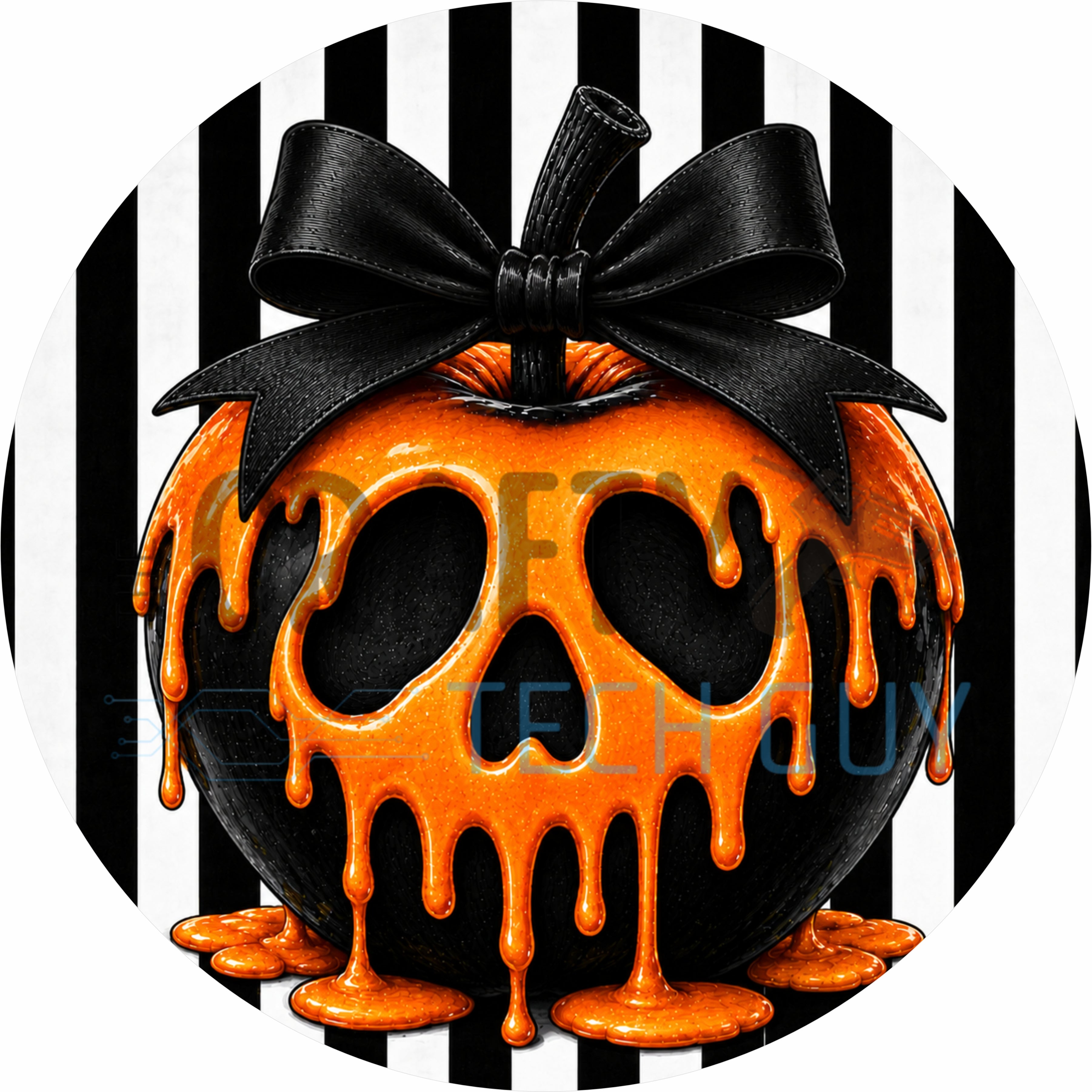 Orange Poison Apple Halloween Round Wreath Sign