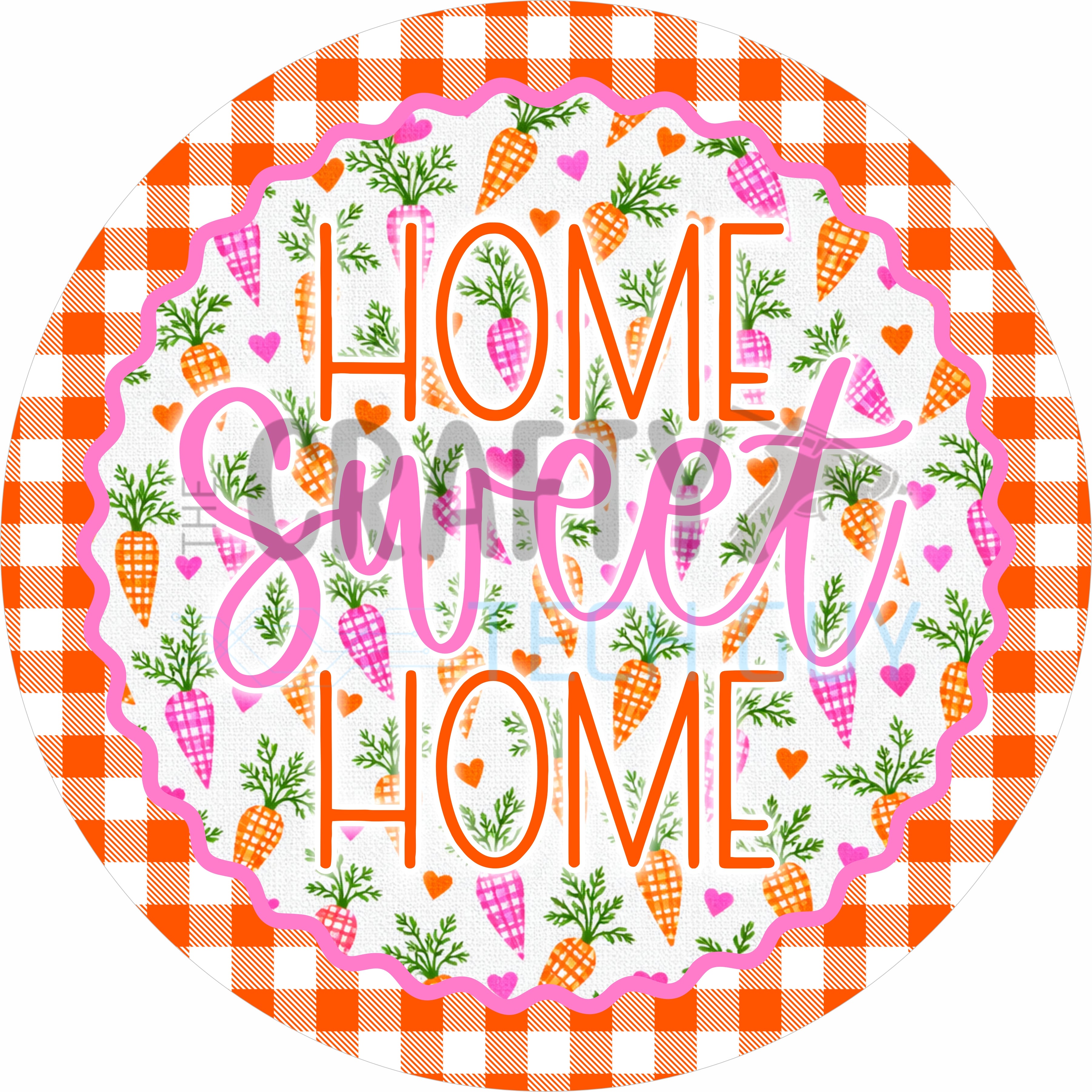 Pink Carrot Home Sweet Home Round Wreath Sign