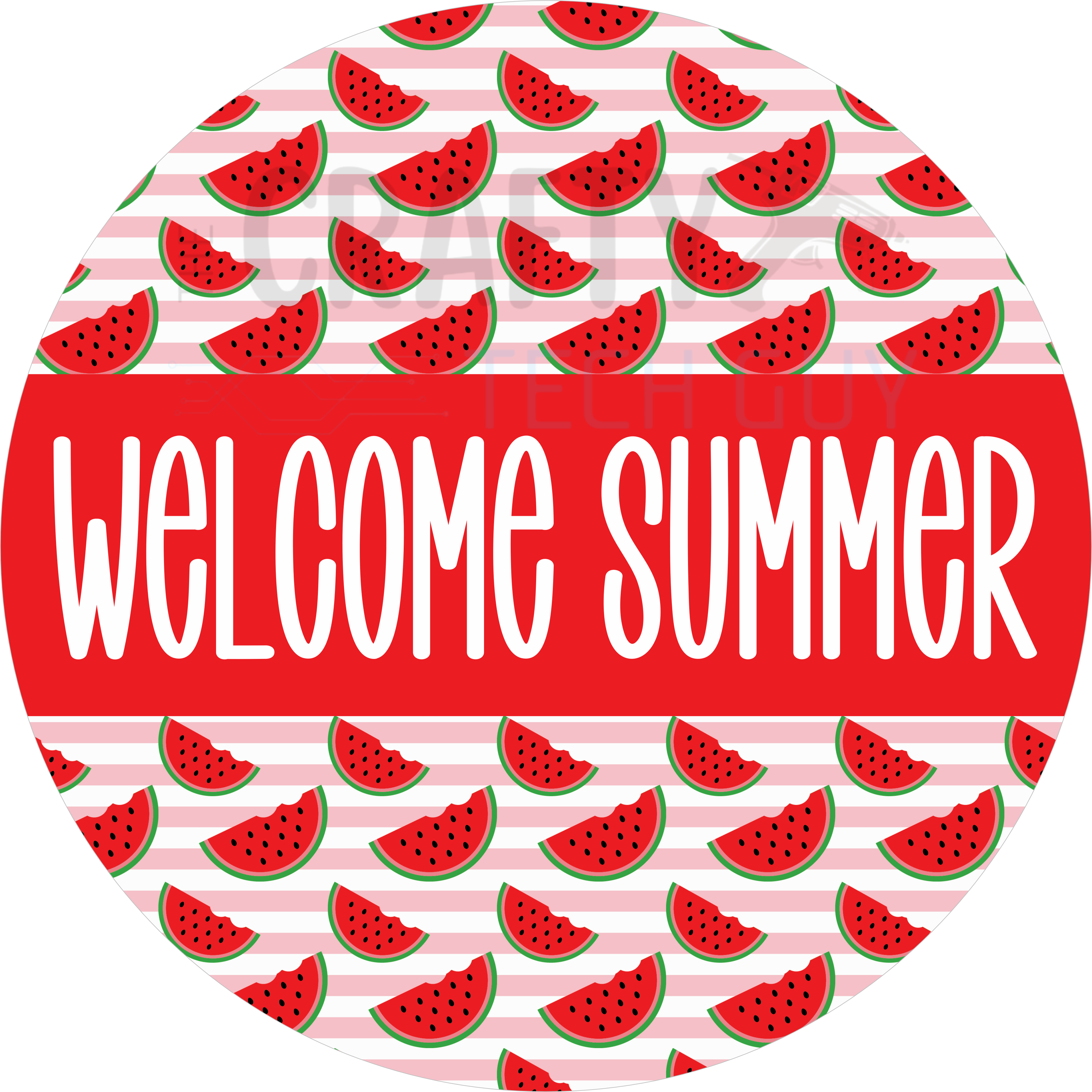 Watermelon Welcome Summer Sign – Bright Red Fruit-Themed Door & Wreath Decor