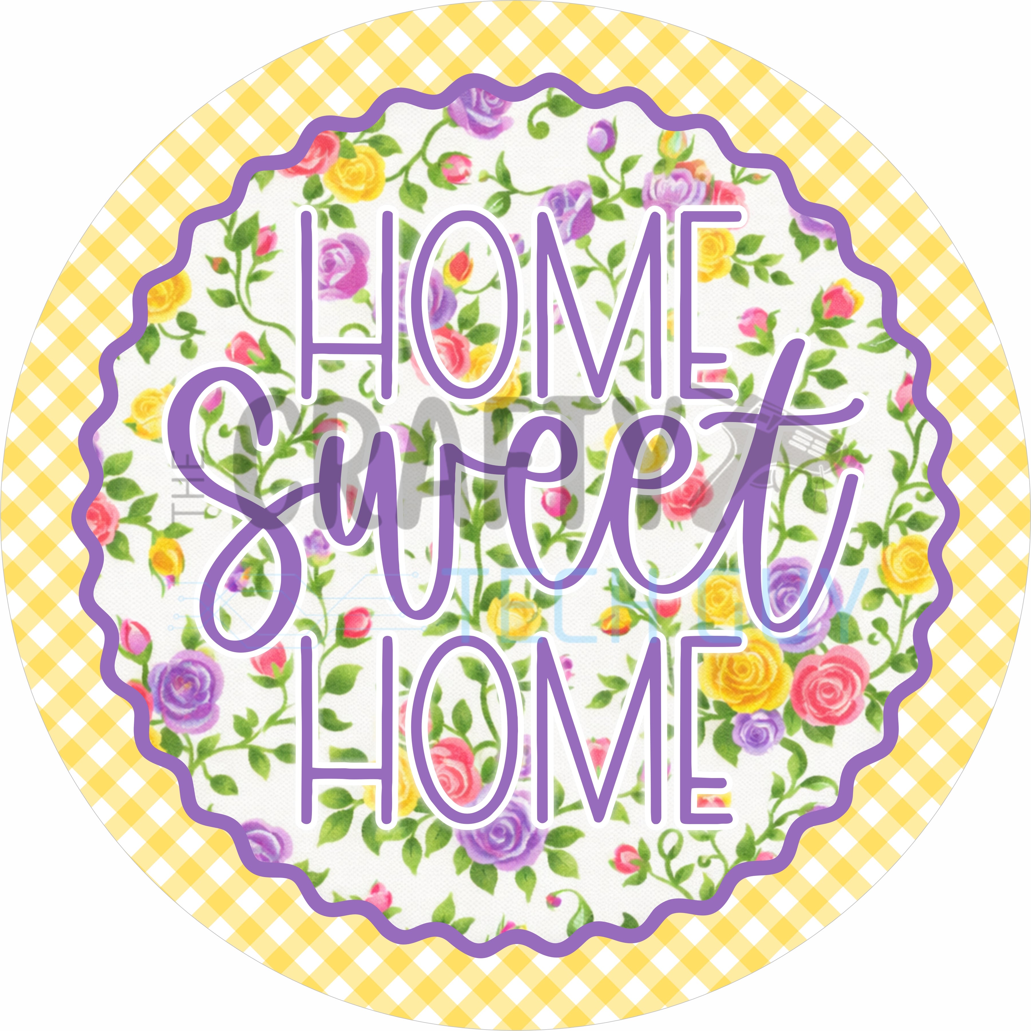 Floral Home Sweet Home Round Wreath Sign