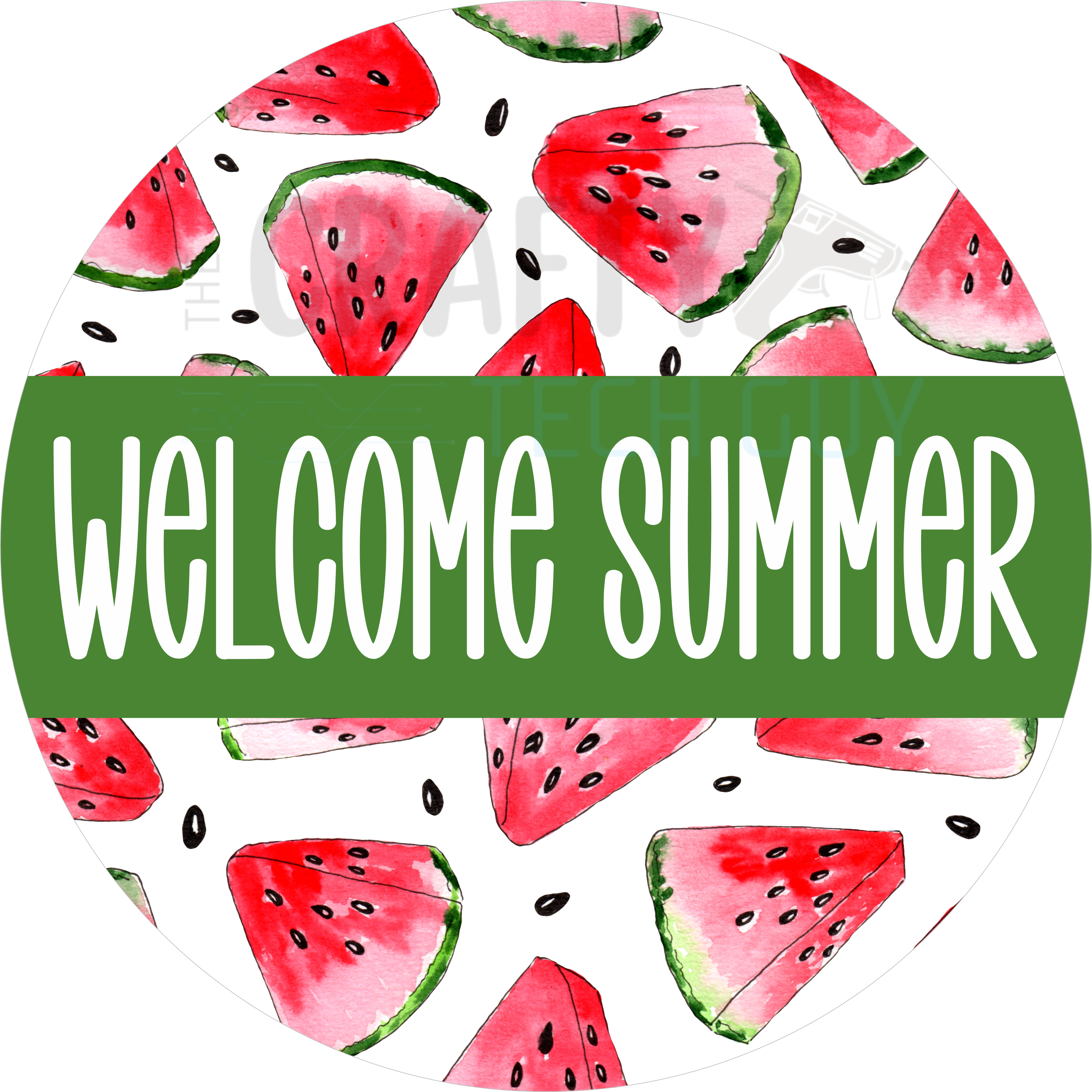 Watermelon Slice Summer Round Sign – Fun Fruit-Themed
