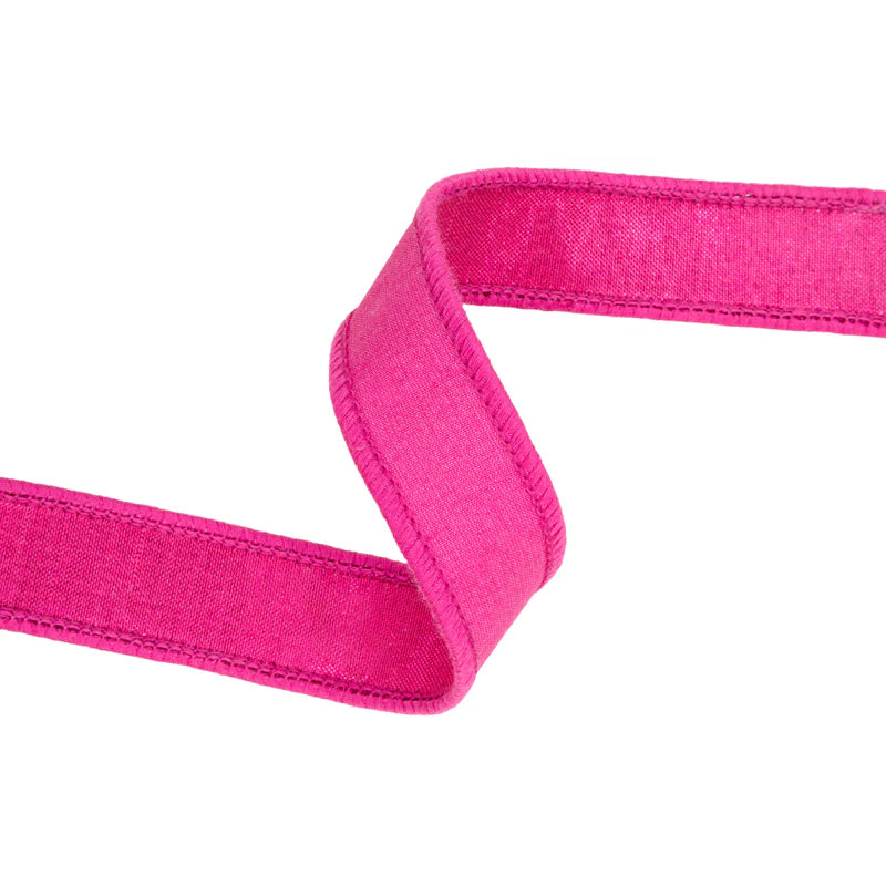 1" 10 YD Hot Pink with Metallic Fused Backing Wired Dupioni Ribbon (Copy)