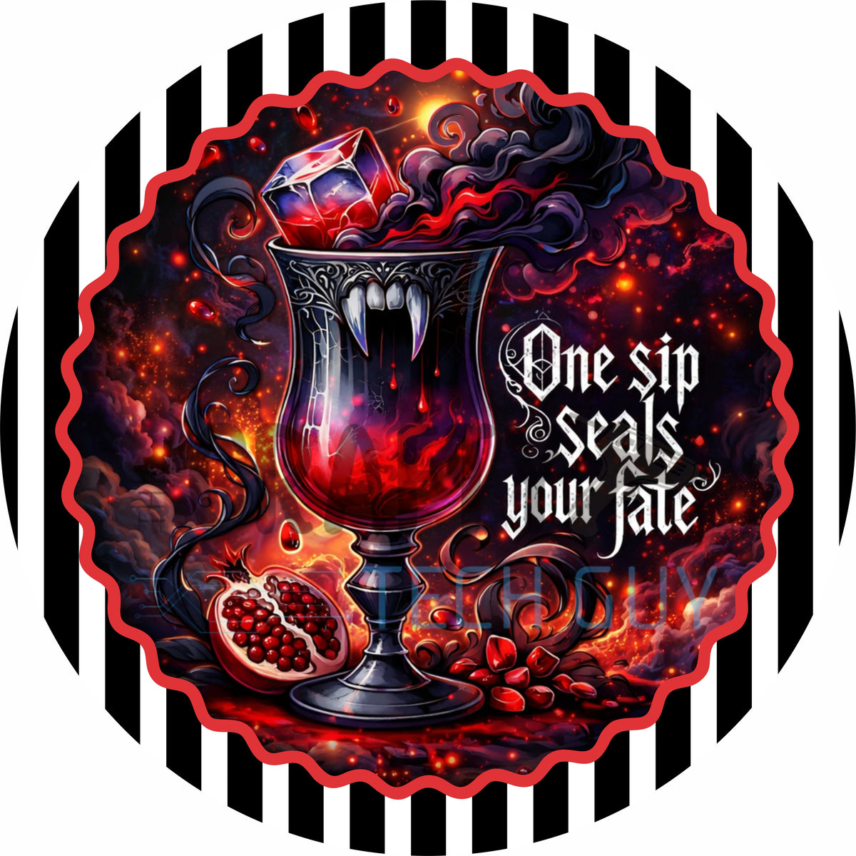 Vampire Blood Potion Halloween round wreath sign