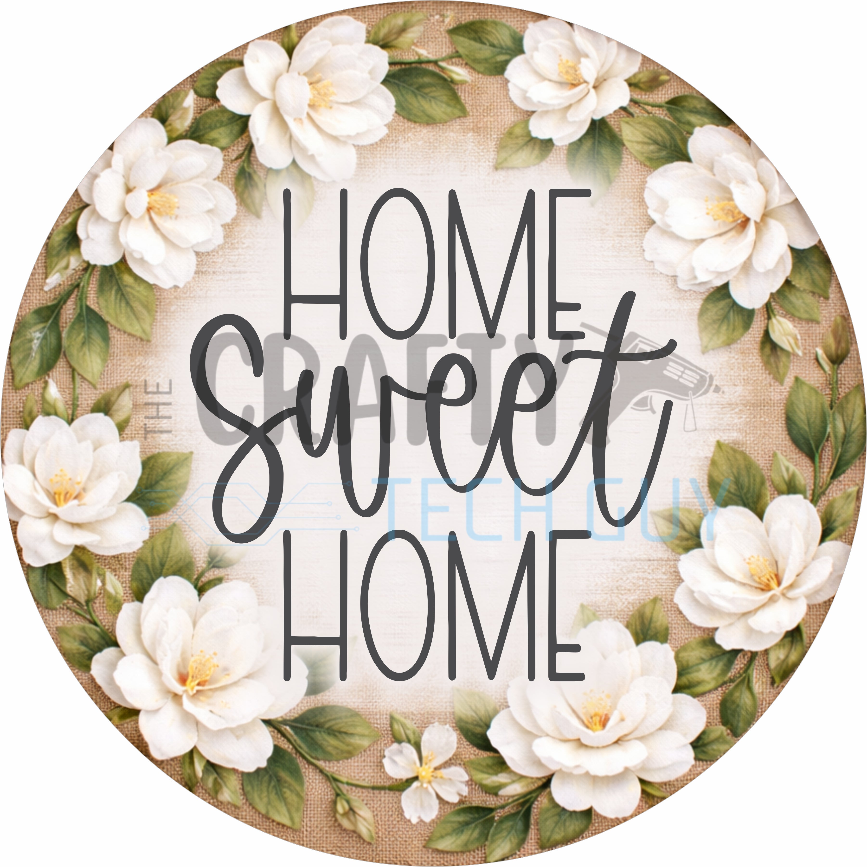 Rustic Magnolia Home Sweet Home Round Wreath Sign