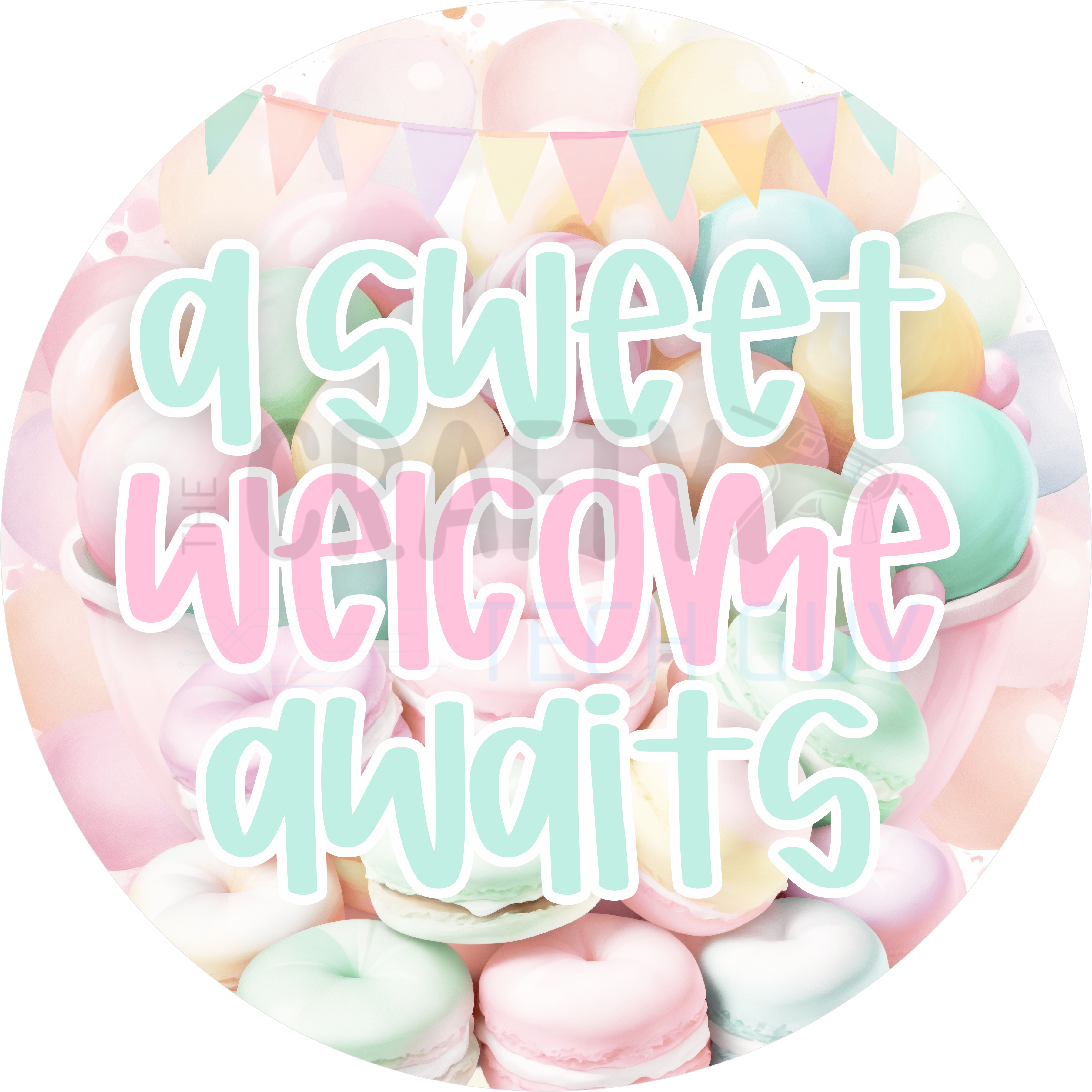 Pastel Bakery Welcome Cute Sweet Treat Welcome Door Sign Candy Shop Style Welcome Sign
