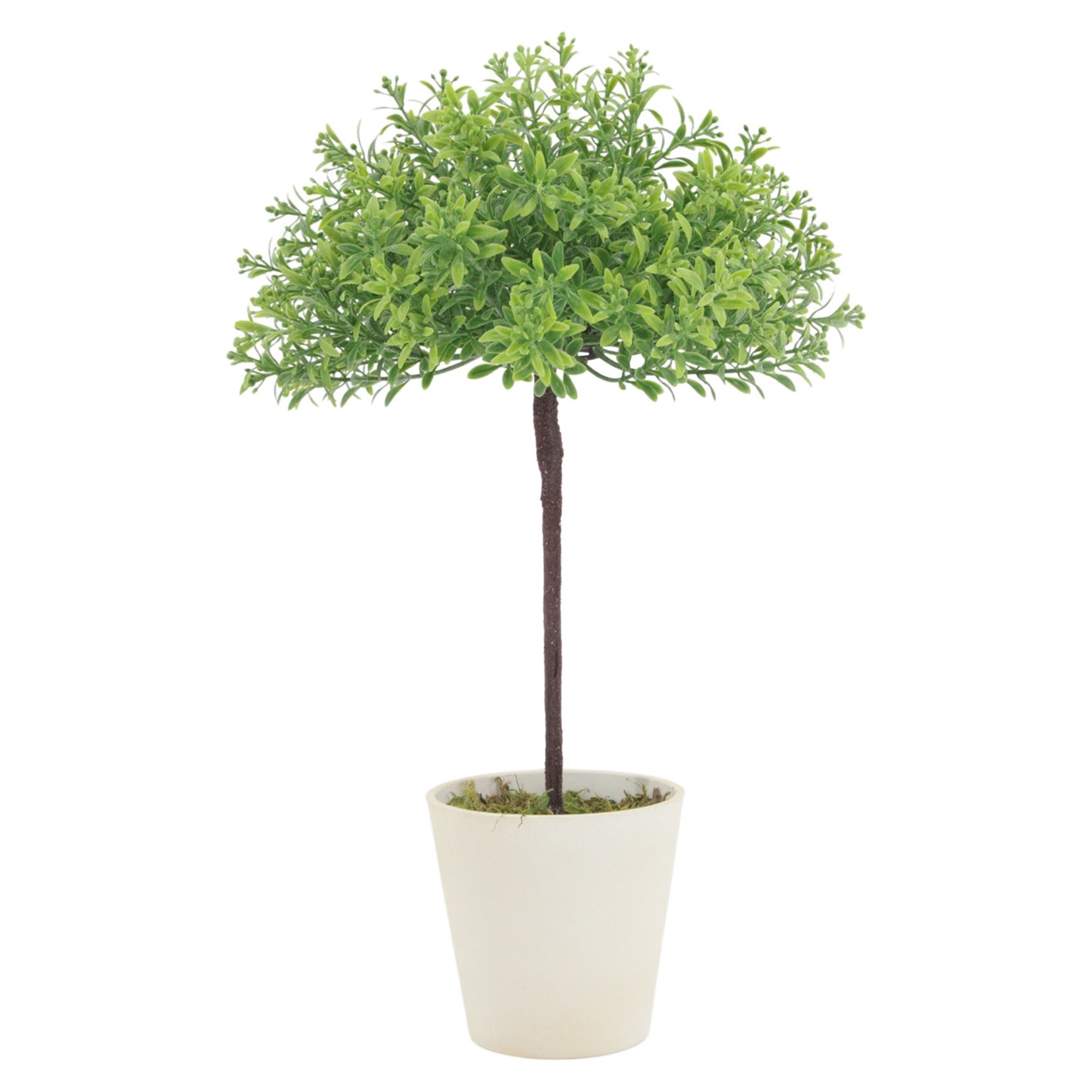 Boxwood Topiary Tree 16 Inch, Artificial Potted Greenery, Faux Boxwood Plant for Home Décor and Styling