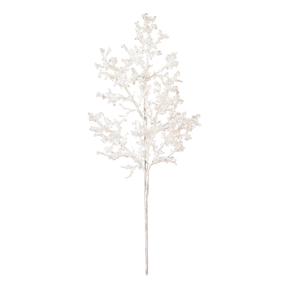 22" White Ice Spray - Artificial Christmas Wreath Spray - FQ240311