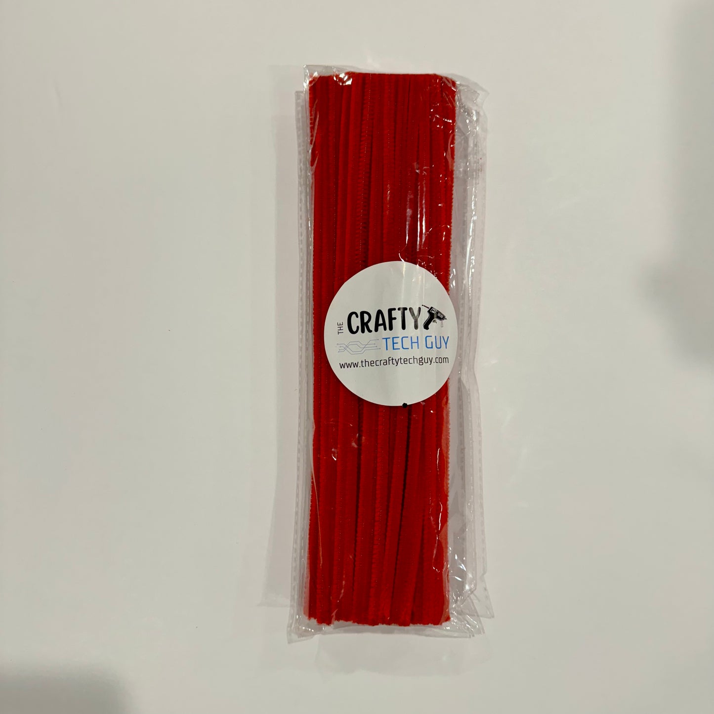 12" red chenille stem for wreath making, 12 inch red pipe cleaner for crafting, 100 per pack