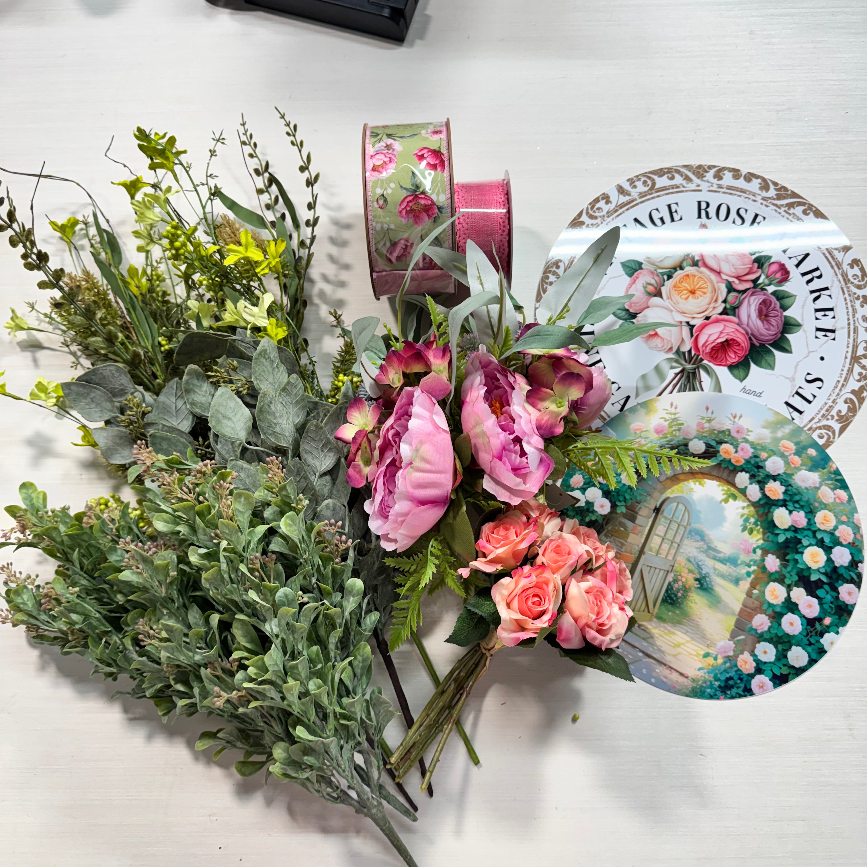 Vintage Rose Market Inspire Me Box, Rose Wreath Supply Kit, Romantic Floral Decor Box, Inspire Me Box