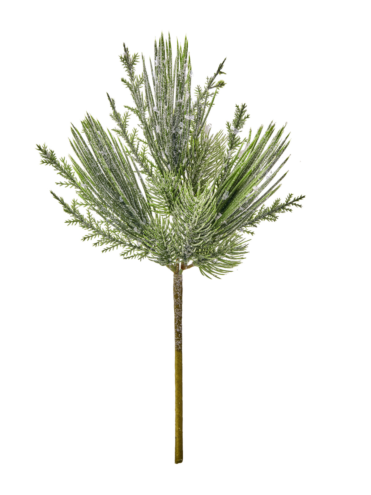 11 inch iced mixed pine pick frosted Christmas greenery