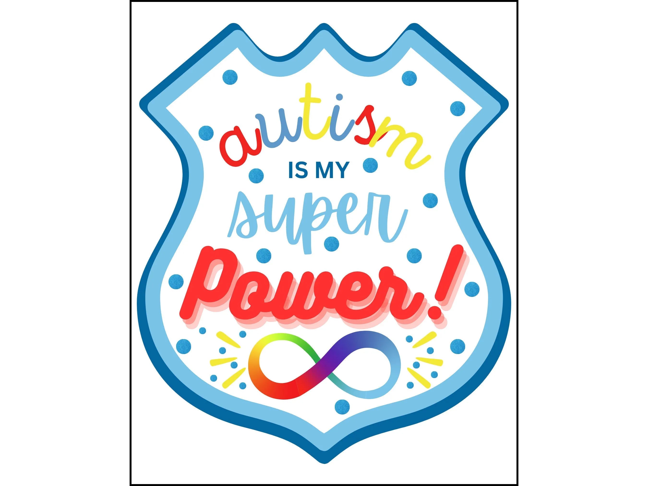 Autism infinity symbol sign, Autism awareness sign, Autistic child sign, sign for autistic child