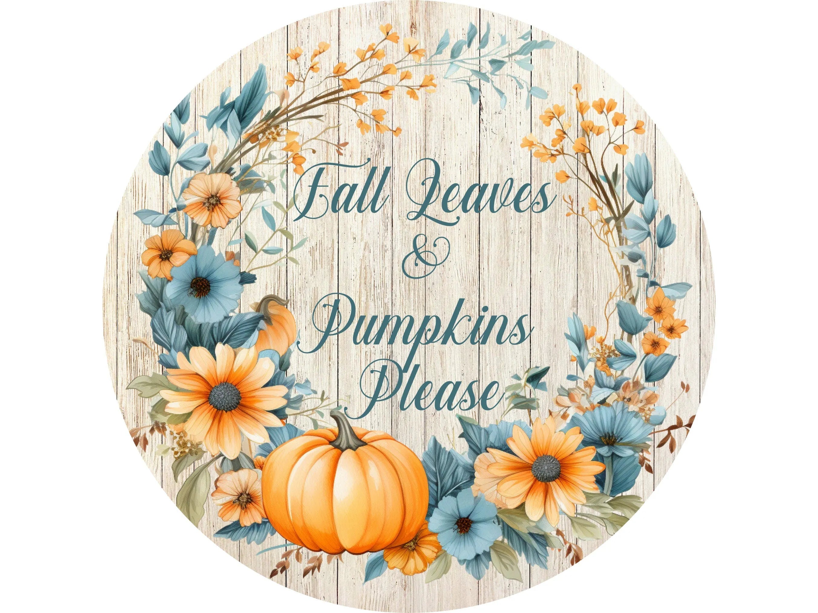 Autumn Shiplap Fall Leaves & Pumpkins Sign, Boho Floral Pumpkin Decor, Rustic Fall Wreath Accent, Perfect Seasonal Farmhouse Decoration