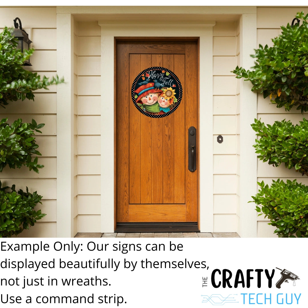 a wooden door with a sign that says, example only signs can be displayed beautifully