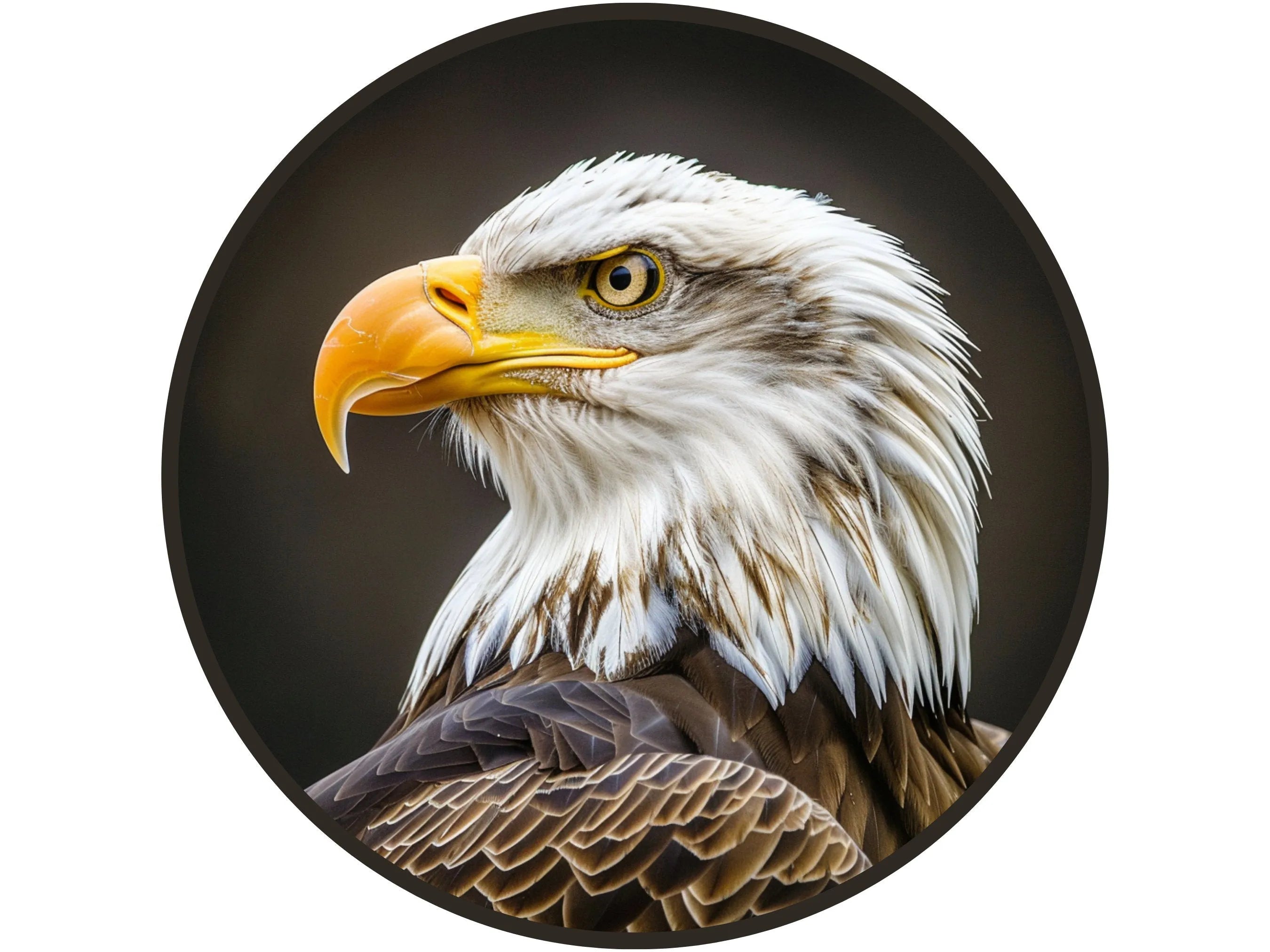 bald eagle looking to the left wreath sign, American bald eagle sign, USA eagle sign, realistic bald eagle wreath attachment