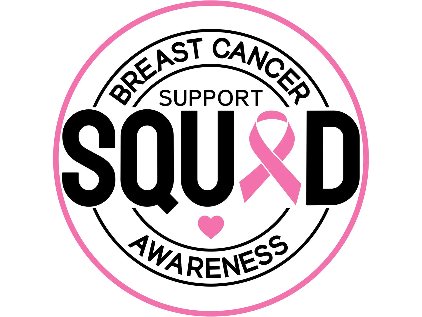 breast cancer awareness support squad wreath sign, sign for awareness, sign for October