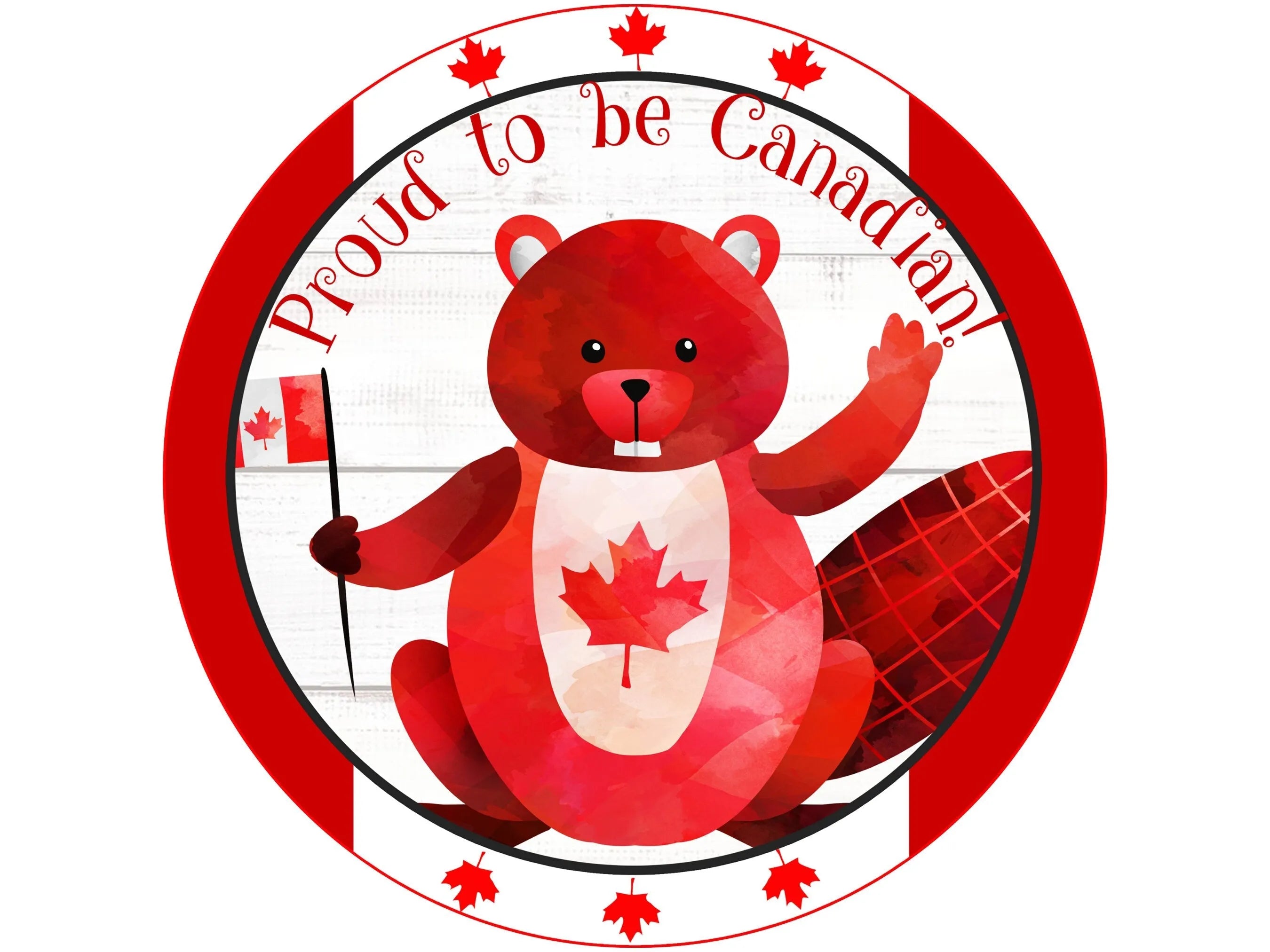 Canadian beaver wreath sign, Canadian pride sign, Proud to be Canadian sign, Canadian flag sign, sign for Canadian