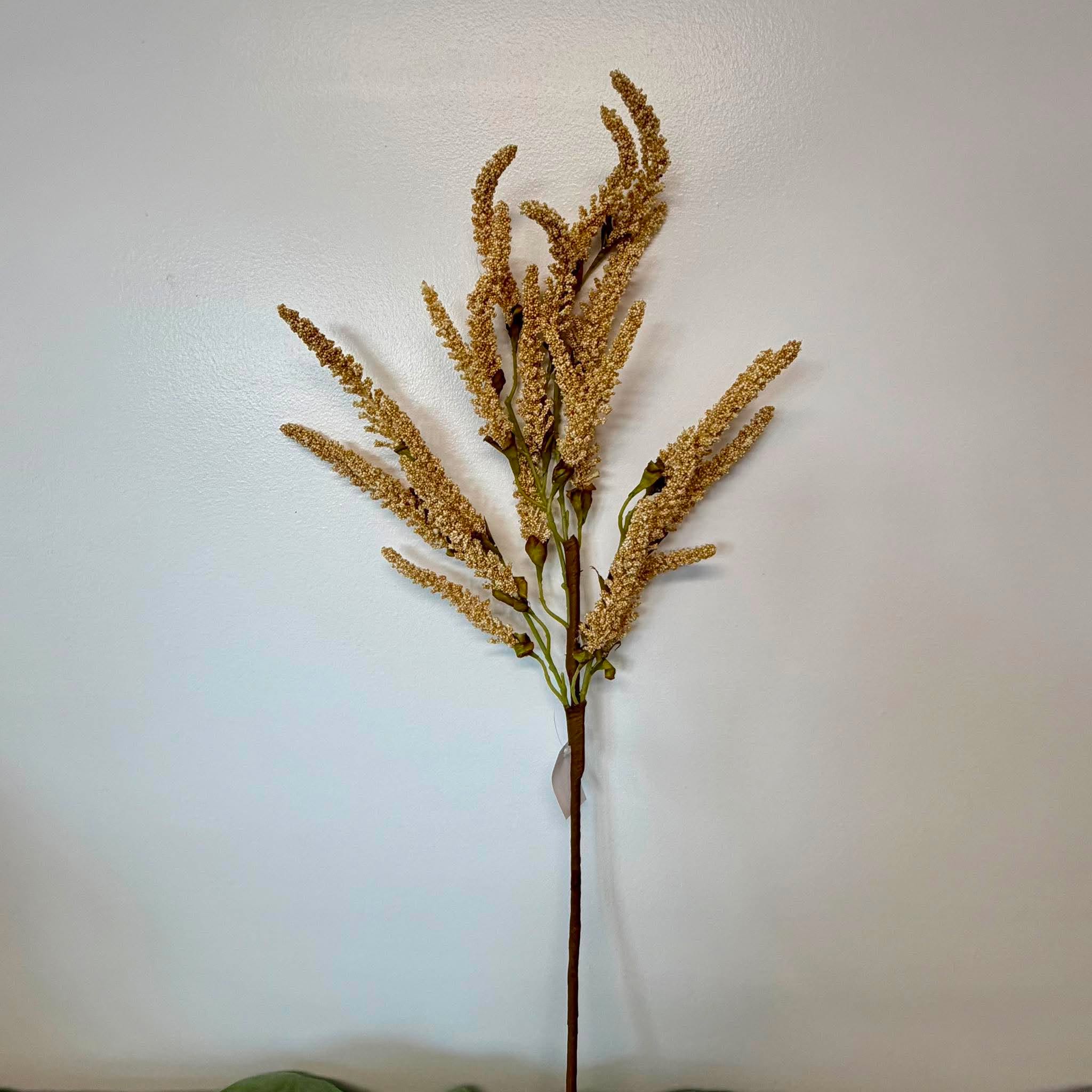 30 Inch Cream and Tan Millet Spray with Neutral Seed Plumes for Fall Wreaths