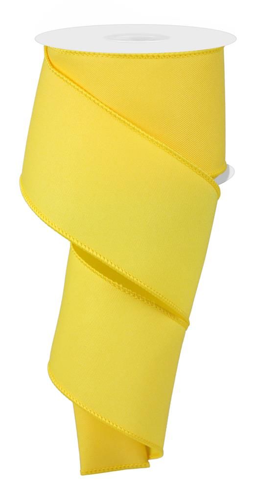 2.5 Inch 10 Yard Yellow Diagonal Weave Wired Ribbon on Roll
