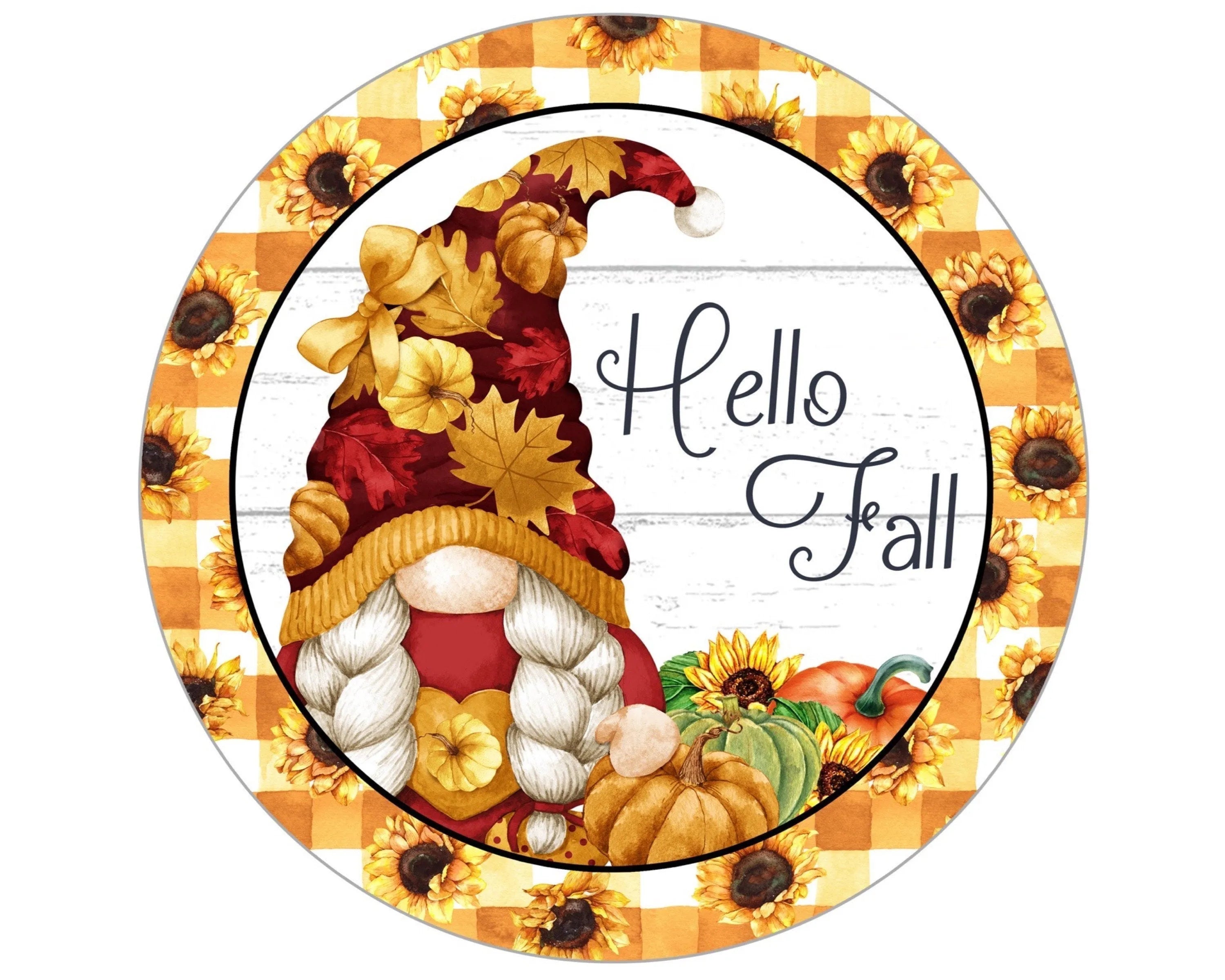 Fall Gnome Wreath Sign, gnome collector, gnome harvest sign, gnome sunflower sign, gnome pumpkin sign, pumpkin spice sign, pumpkin patch