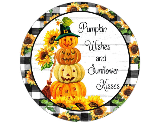 Fall sign with pumpkins, fall pumpkin wreath attachment, pumpkin and sunflower decor, pumpkin party, fall party, farmhouse fall sign