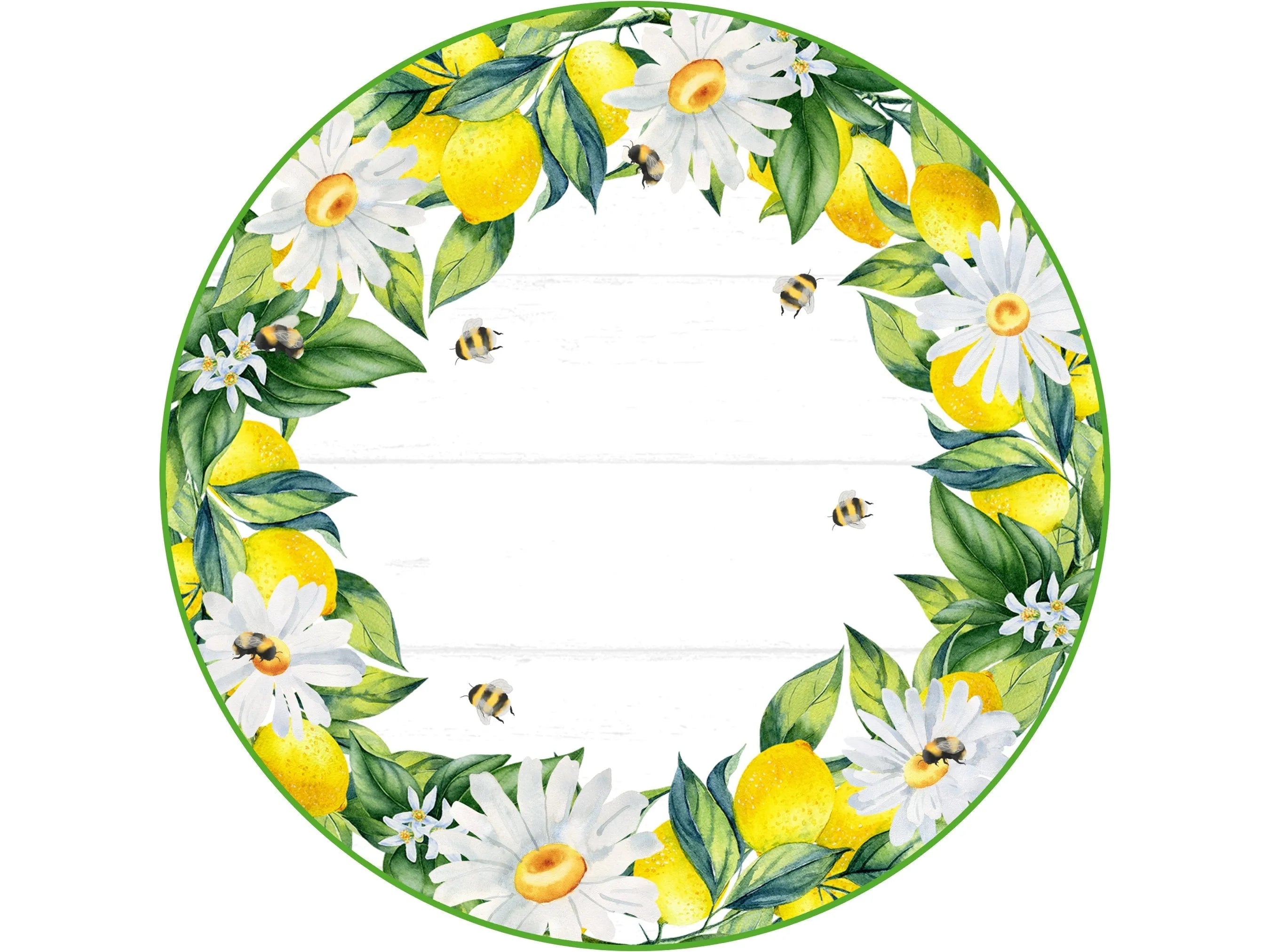 farmhouse shiplap bee daisy lemon wreath sign, farmhouse daises with lemons and bees wall art, sign for Spring, Sign for summer