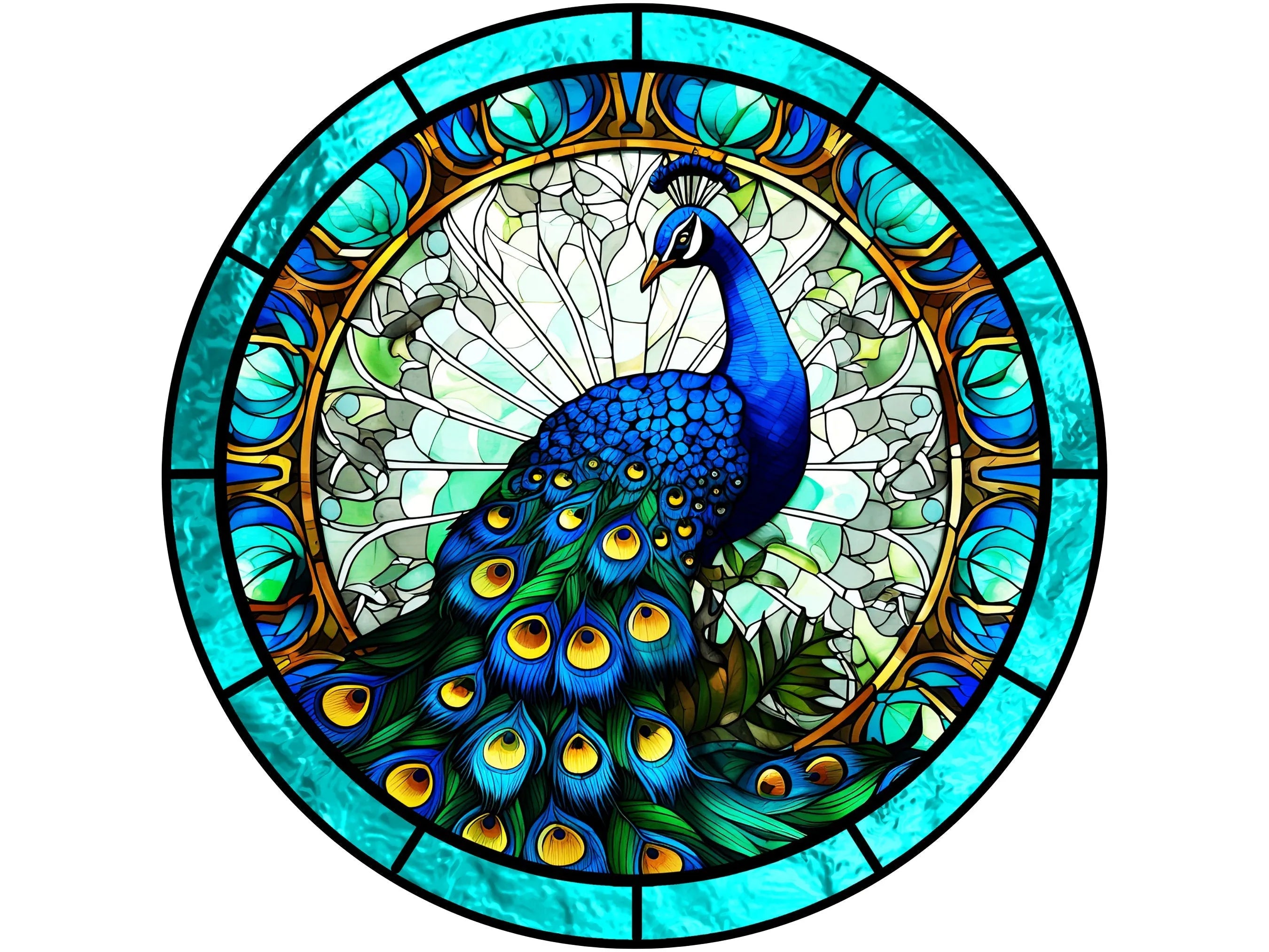 faux stained glass peacock wreath sign, sign for everyday, sign for peacock lover