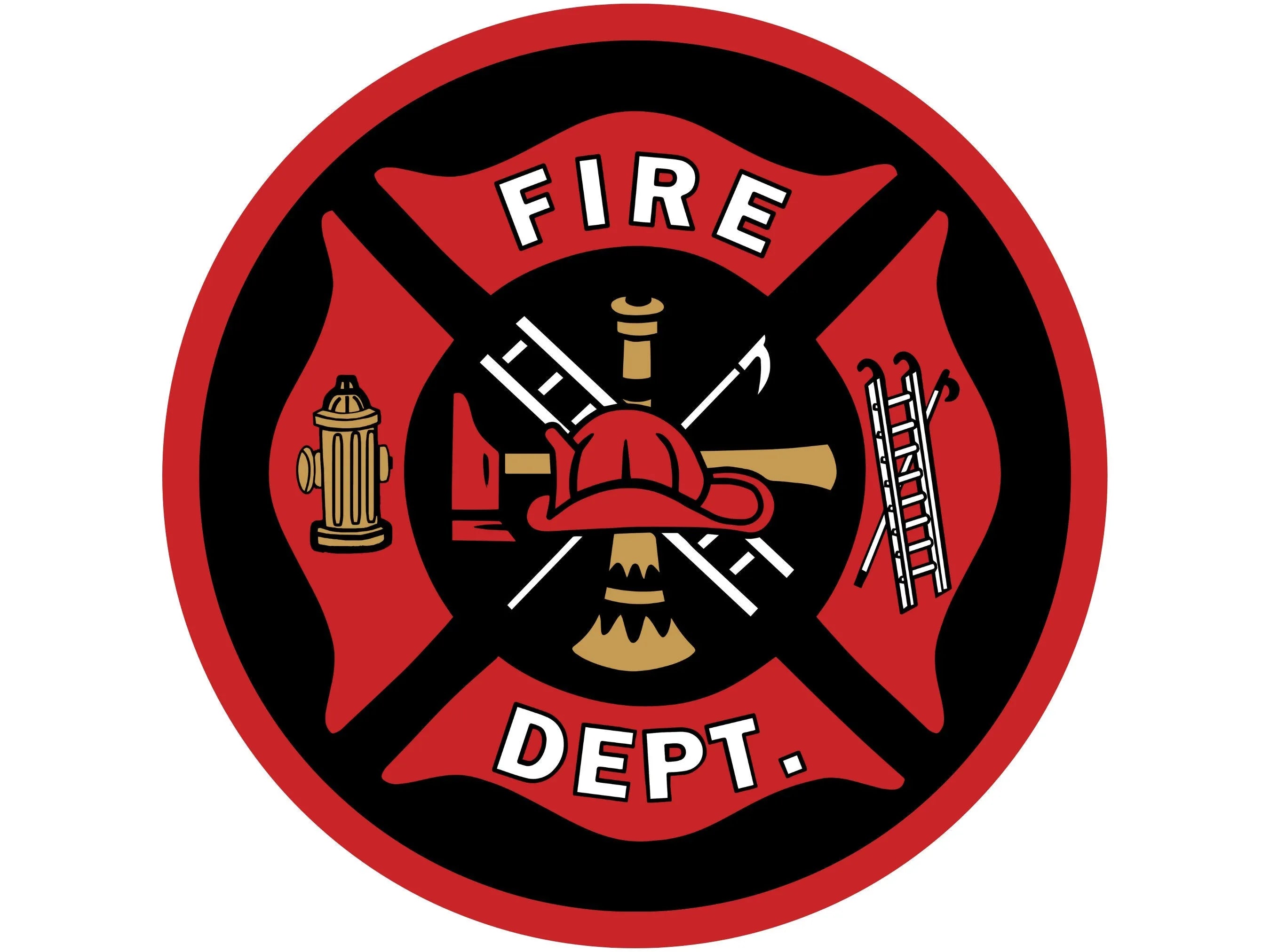 fire department emblem metal wreath sign, sign for fire department, fireman support wall art